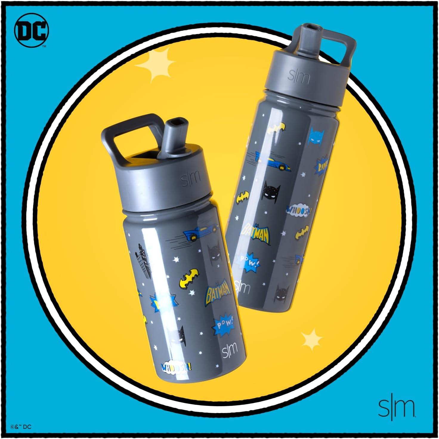 imageSimple Modern Kids Summit Water Bottle with Straw Lid  Star Wars R2D2 14oz Stainless Steel Cup Insulated Tumbler for Toddlers Boys School  R2D2DC Comics Batman POW