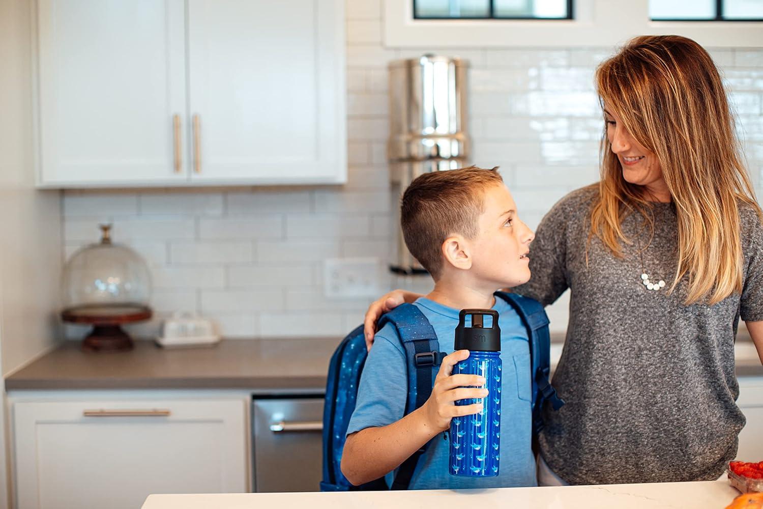 imageSimple Modern Kids Summit Water Bottle with Straw Lid  Star Wars R2D2 14oz Stainless Steel Cup Insulated Tumbler for Toddlers Boys School  R2D2DC Comics Batman POW