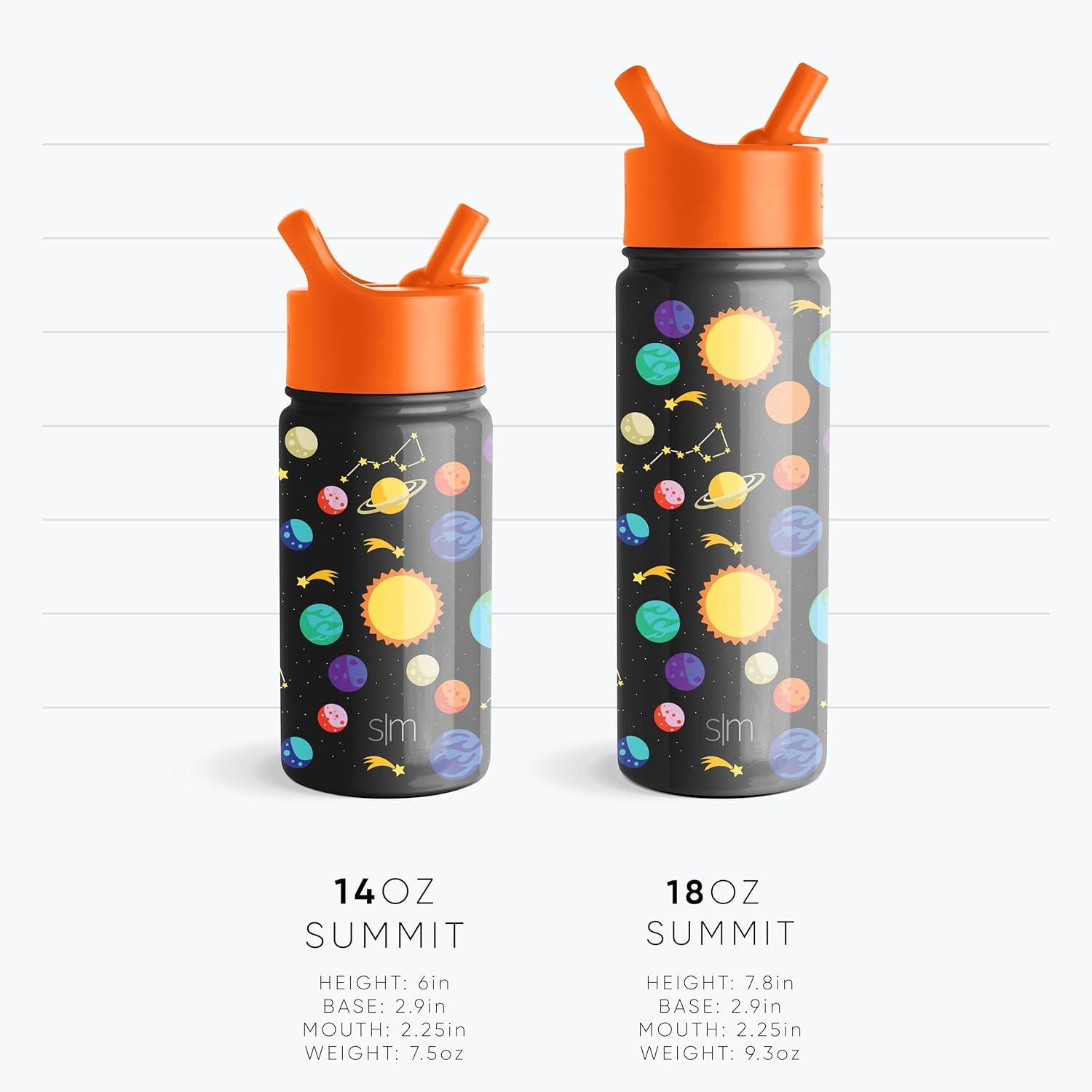 imageSimple Modern Kids Summit Water Bottle with Straw Lid  Star Wars R2D2 14oz Stainless Steel Cup Insulated Tumbler for Toddlers Boys School  R2D2DC Comics Batman POW