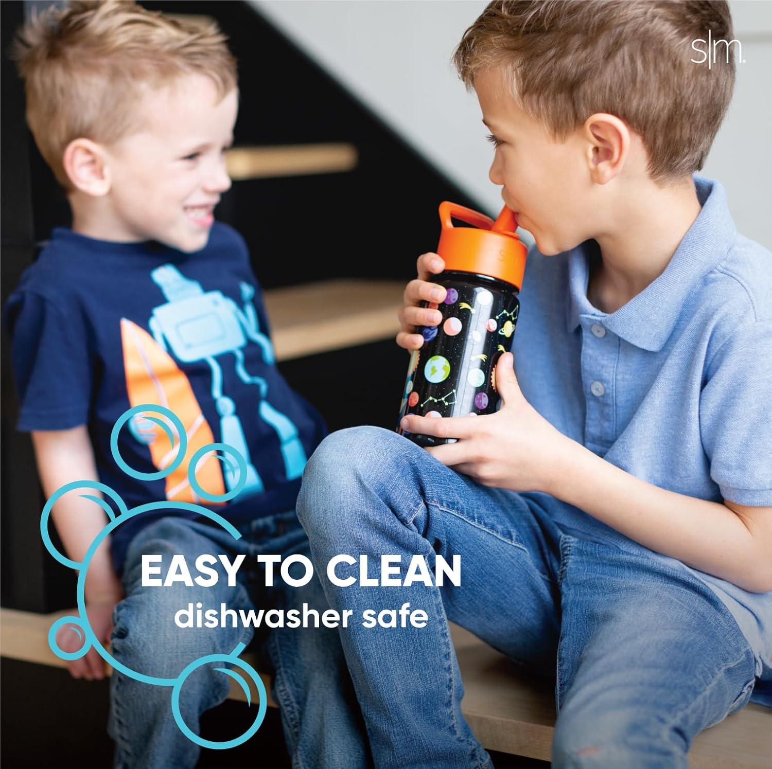 imageSimple Modern Kids Summit Water Bottle with Straw Lid  Star Wars R2D2 14oz Stainless Steel Cup Insulated Tumbler for Toddlers Boys School  R2D2DC Comics Batman POW