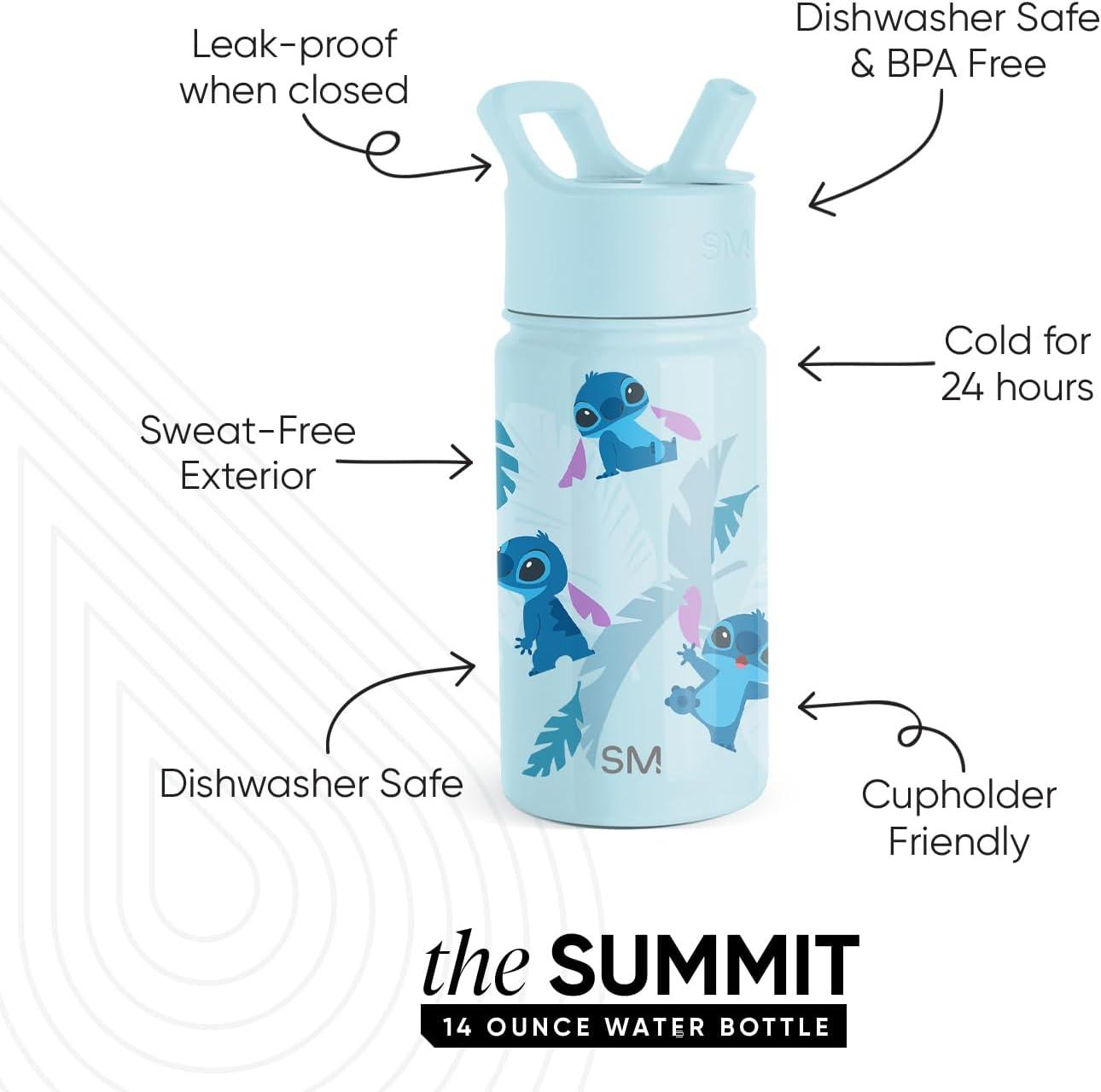 imageSimple Modern Kids Summit Water Bottle with Straw Lid  Star Wars R2D2 14oz Stainless Steel Cup Insulated Tumbler for Toddlers Boys School  R2D2DisneyTropical Stitch