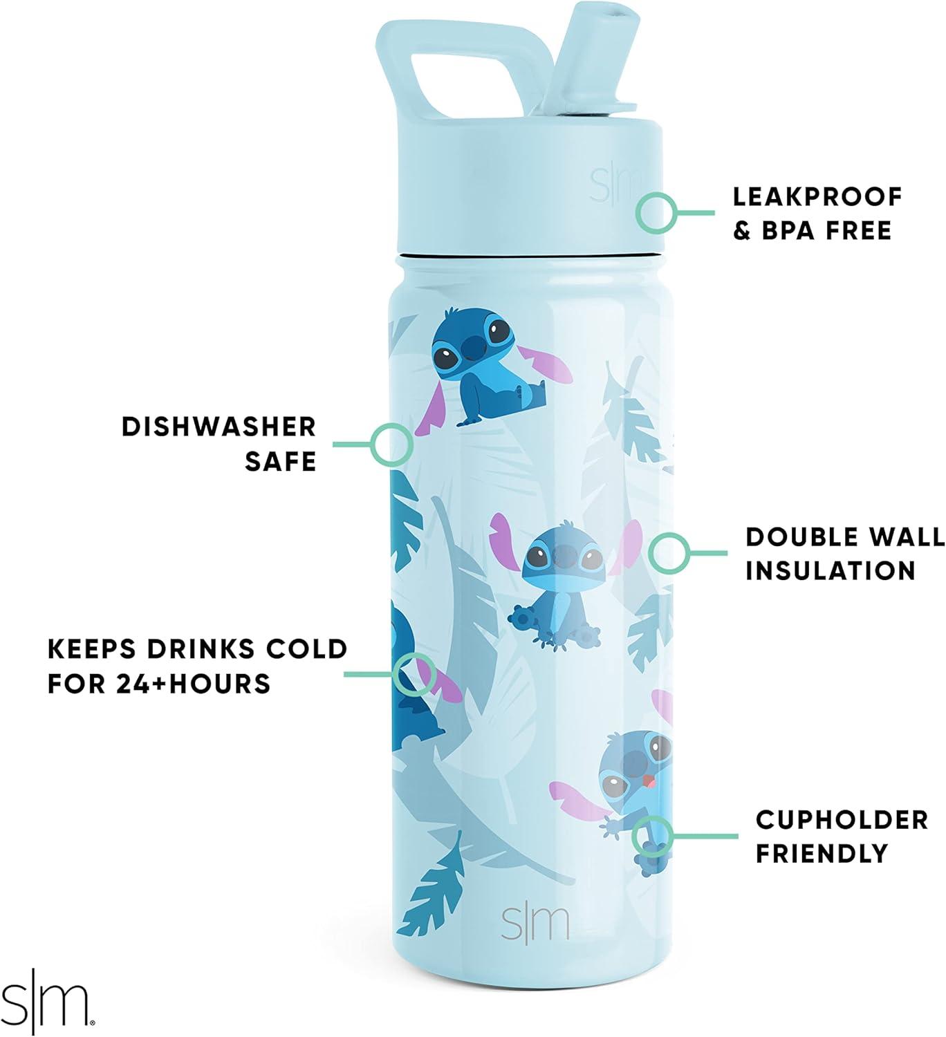 imageSimple Modern Kids Summit Water Bottle with Straw Lid  Star Wars R2D2 14oz Stainless Steel Cup Insulated Tumbler for Toddlers Boys School  R2D2DisneyTropical Stitch