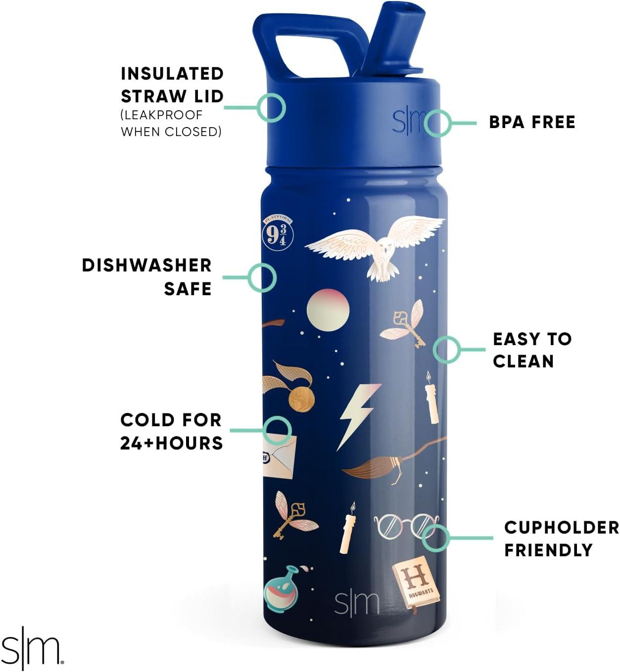imageSimple Modern Kids Summit Water Bottle with Straw Lid  Star Wars R2D2 14oz Stainless Steel Cup Insulated Tumbler for Toddlers Boys School  R2D2Harry Potter Magical Mashup
