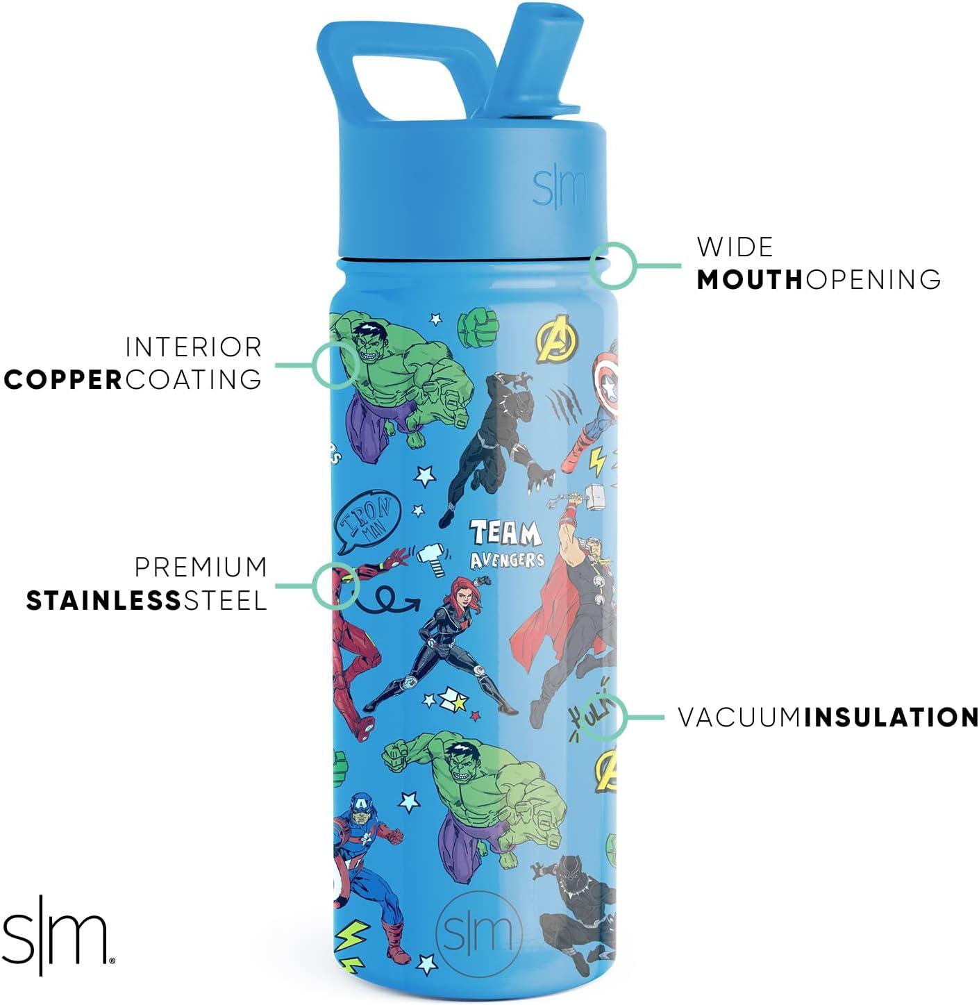 imageSimple Modern Kids Summit Water Bottle with Straw Lid  Star Wars R2D2 14oz Stainless Steel Cup Insulated Tumbler for Toddlers Boys School  R2D2MarvelAvengers Heroes