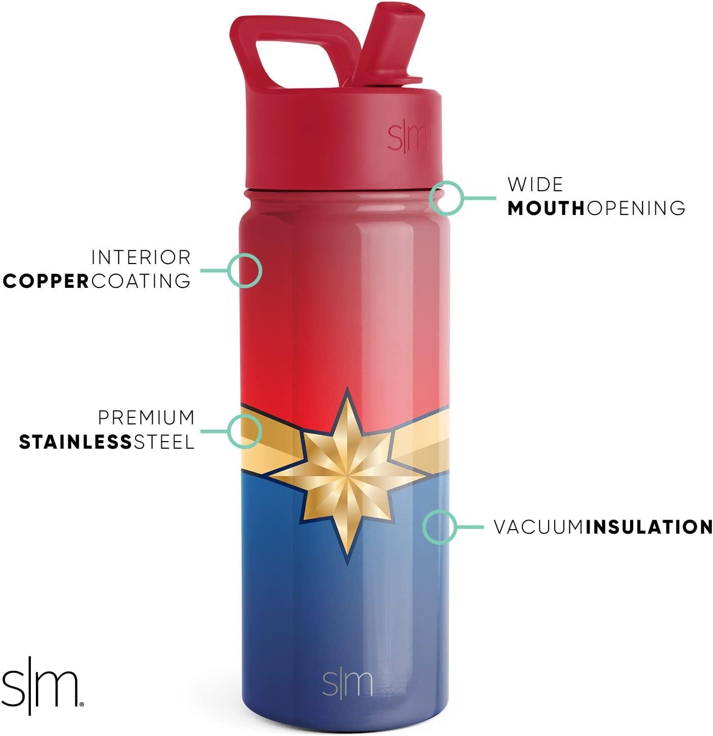 imageSimple Modern Kids Summit Water Bottle with Straw Lid  Star Wars R2D2 14oz Stainless Steel Cup Insulated Tumbler for Toddlers Boys School  R2D2MarvelCaptain Marvel