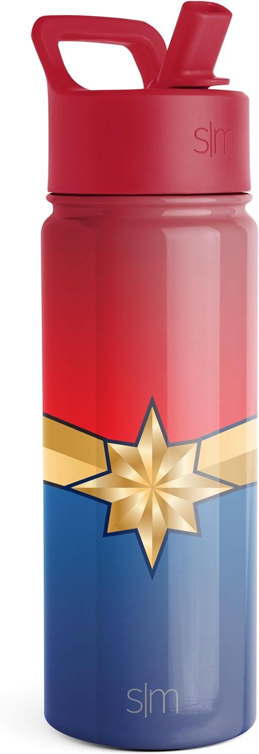 imageSimple Modern Kids Summit Water Bottle with Straw Lid  Star Wars R2D2 14oz Stainless Steel Cup Insulated Tumbler for Toddlers Boys School  R2D2MarvelCaptain Marvel