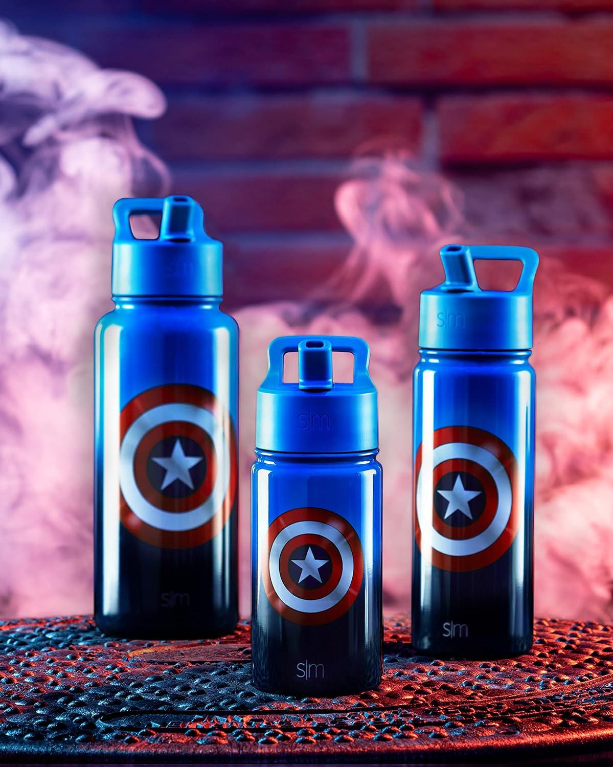 imageSimple Modern Kids Summit Water Bottle with Straw Lid  Star Wars R2D2 14oz Stainless Steel Cup Insulated Tumbler for Toddlers Boys School  R2D2MarvelCaptain America Shield