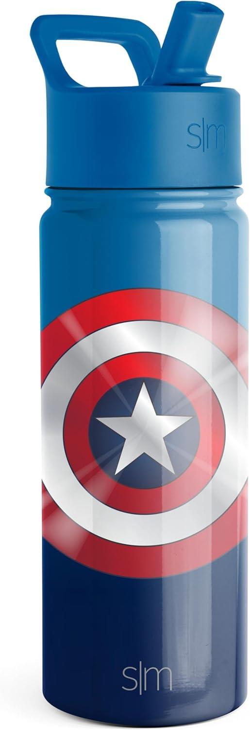 imageSimple Modern Kids Summit Water Bottle with Straw Lid  Star Wars R2D2 14oz Stainless Steel Cup Insulated Tumbler for Toddlers Boys School  R2D2MarvelCaptain America Shield