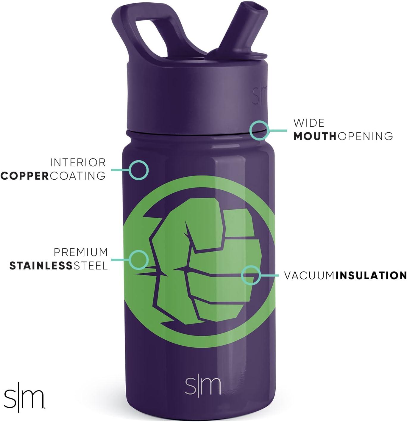 imageSimple Modern Kids Summit Water Bottle with Straw Lid  Star Wars R2D2 14oz Stainless Steel Cup Insulated Tumbler for Toddlers Boys School  R2D2MarvelHulk Smash