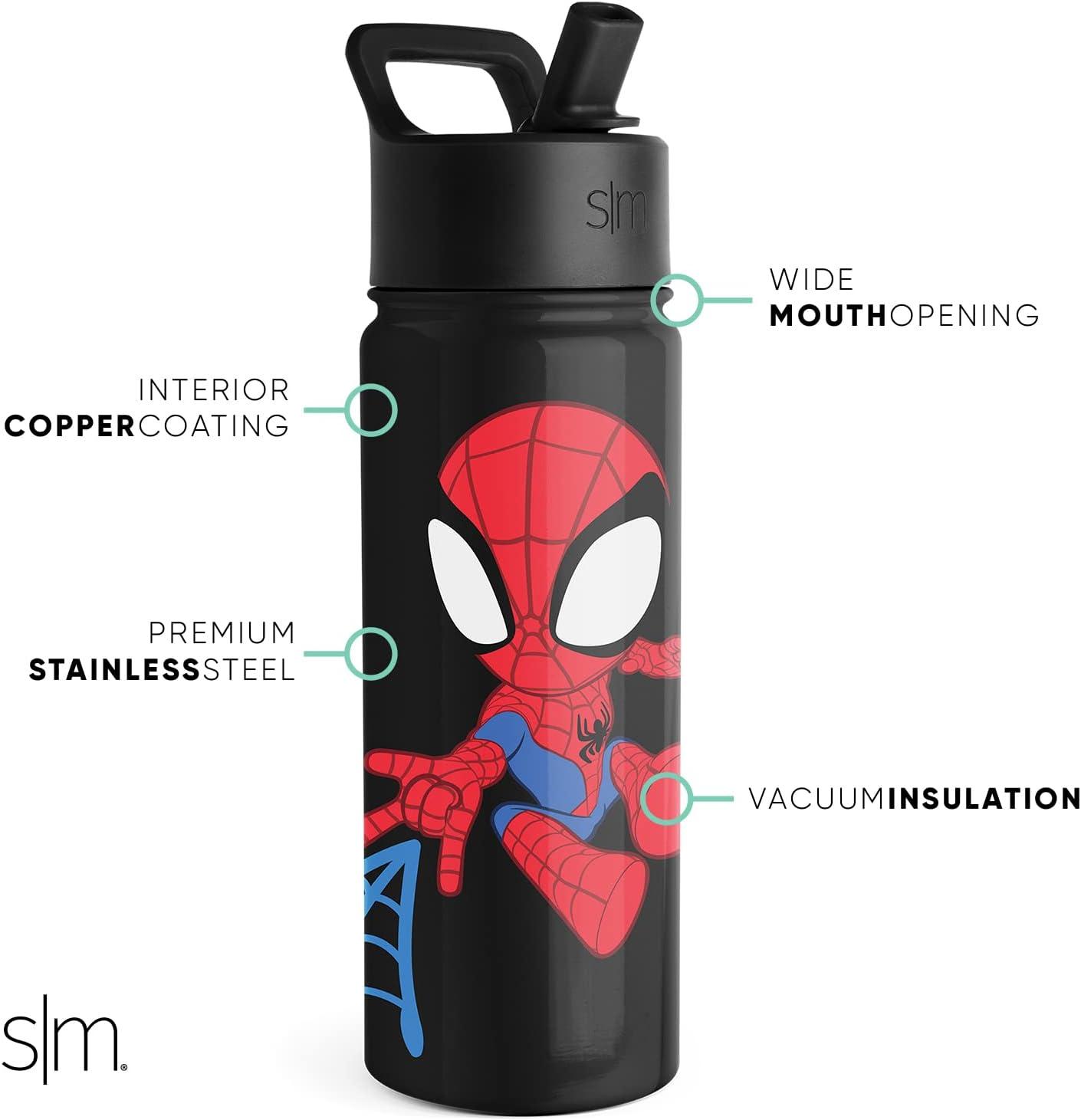 imageSimple Modern Kids Summit Water Bottle with Straw Lid  Star Wars R2D2 14oz Stainless Steel Cup Insulated Tumbler for Toddlers Boys School  R2D2MarvelSpidey Kid
