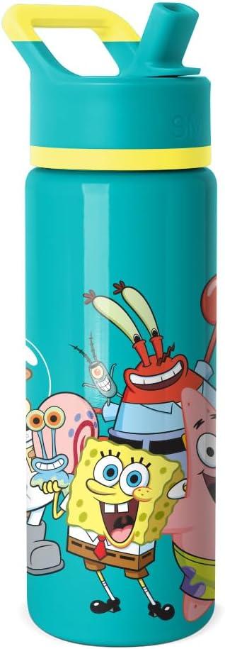 imageSimple Modern Kids Summit Water Bottle with Straw Lid  Star Wars R2D2 14oz Stainless Steel Cup Insulated Tumbler for Toddlers Boys School  R2D2SpongeBob Pals