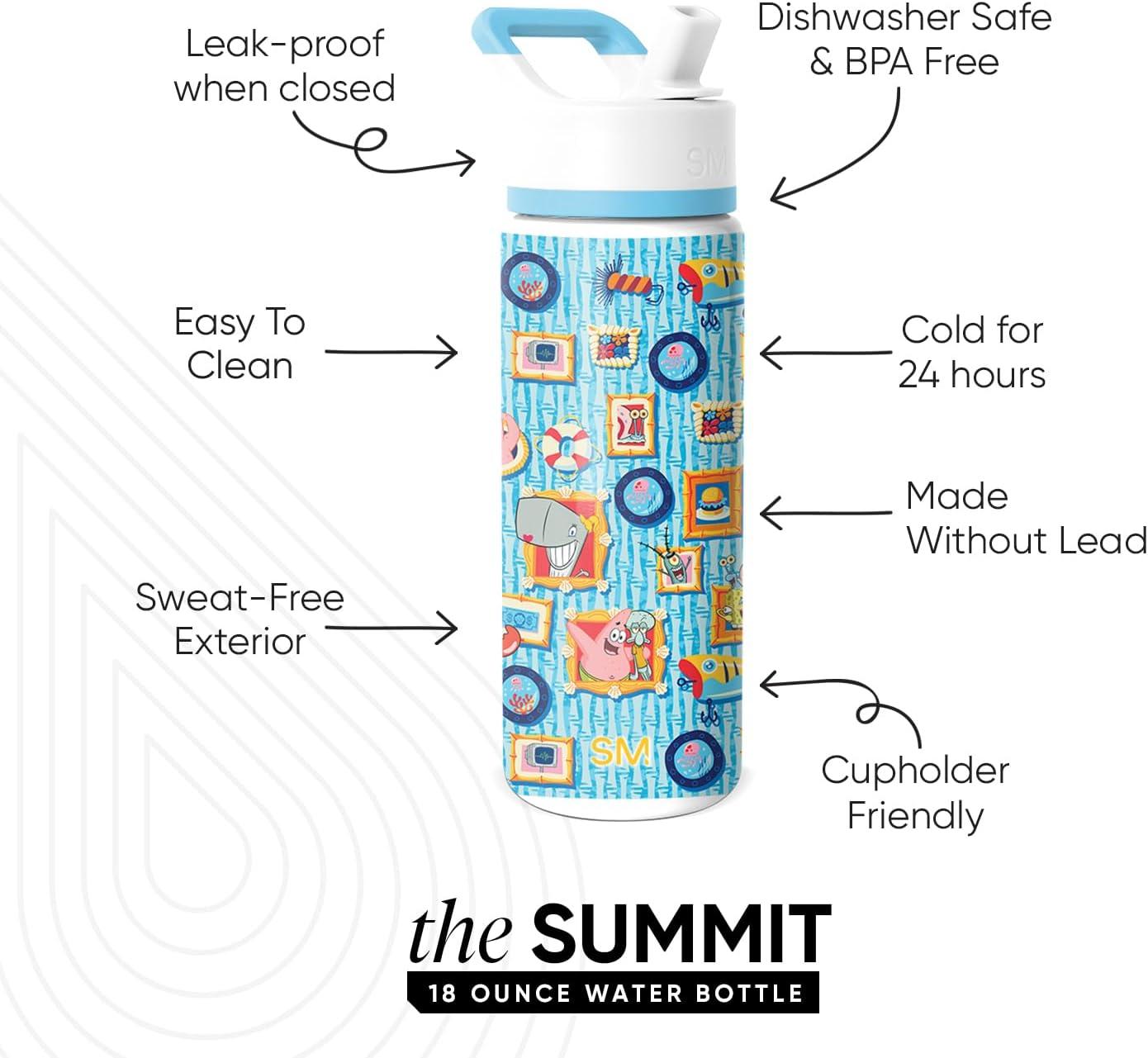 imageSimple Modern Kids Summit Water Bottle with Straw Lid  Star Wars R2D2 14oz Stainless Steel Cup Insulated Tumbler for Toddlers Boys School  R2D2SpongeBob Portrait