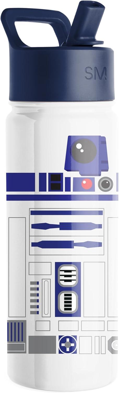 imageSimple Modern Kids Summit Water Bottle with Straw Lid  Star Wars R2D2 14oz Stainless Steel Cup Insulated Tumbler for Toddlers Boys School  R2D2Star WarsR2D2