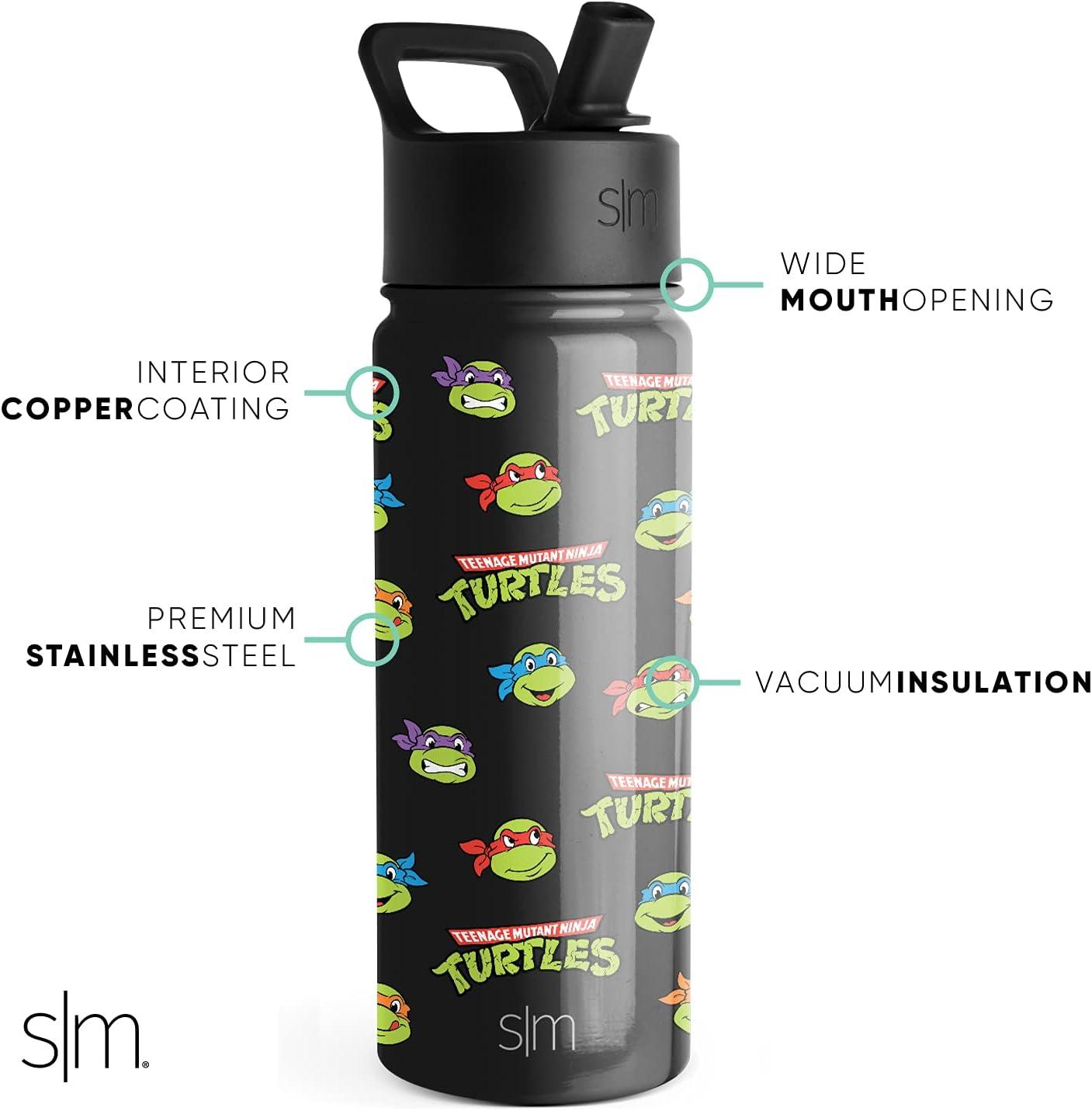 imageSimple Modern Kids Summit Water Bottle with Straw Lid  Star Wars R2D2 14oz Stainless Steel Cup Insulated Tumbler for Toddlers Boys School  R2D2TMNT Turtles Unite