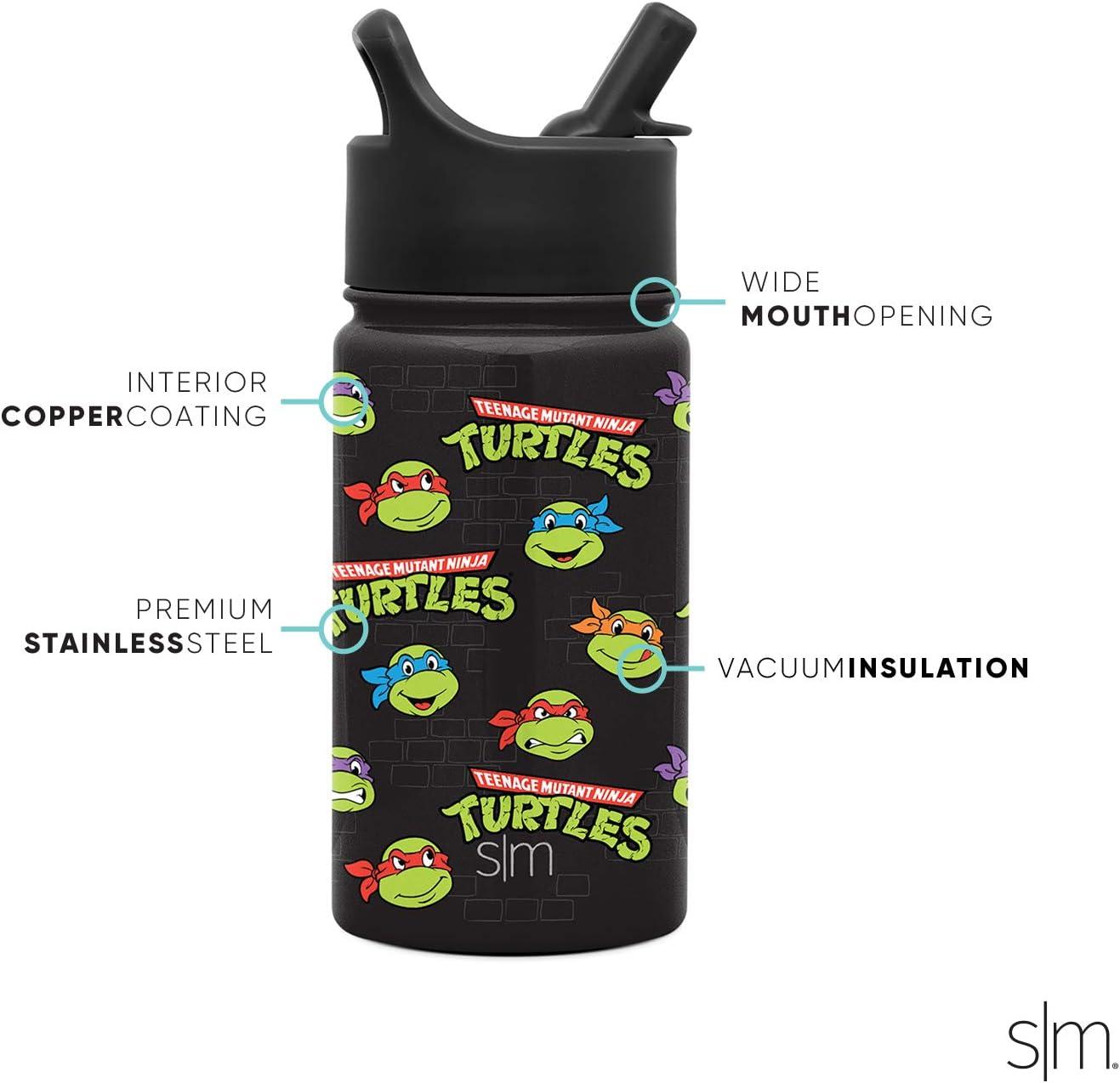 imageSimple Modern Kids Summit Water Bottle with Straw Lid  Star Wars R2D2 14oz Stainless Steel Cup Insulated Tumbler for Toddlers Boys School  R2D2TMNT Turtles Unite