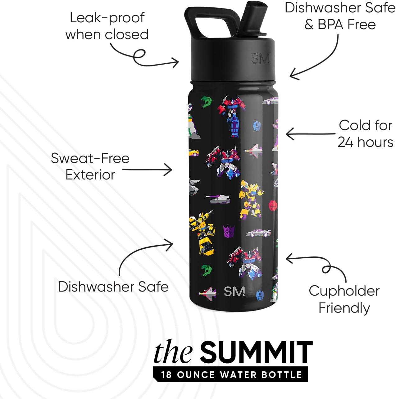 imageSimple Modern Kids Summit Water Bottle with Straw Lid  Star Wars R2D2 14oz Stainless Steel Cup Insulated Tumbler for Toddlers Boys School  R2D2Transformer Block Nation
