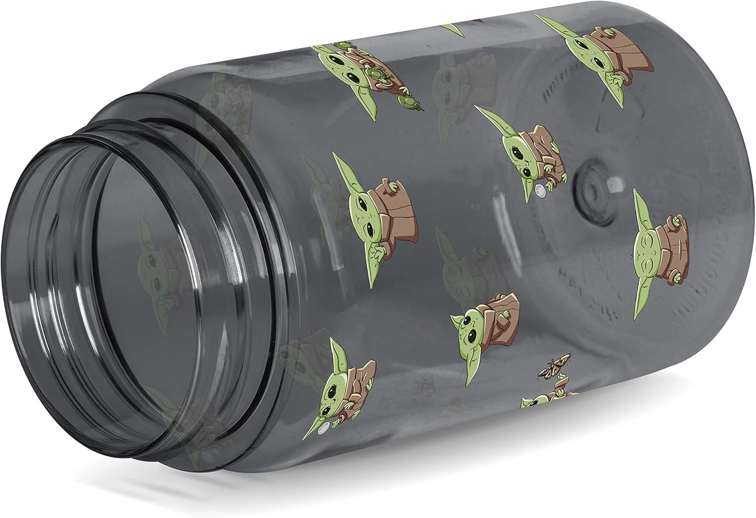 imageSimple Modern Star Wars The Mandalorian Baby Yoda Grogu Kids Water Bottle Plastic BPAFree Tritan Cup with Leak Proof Straw Lid  Durable for Toddlers Boys  Summit Collection  12ozStar WarsGrogu Force Strong