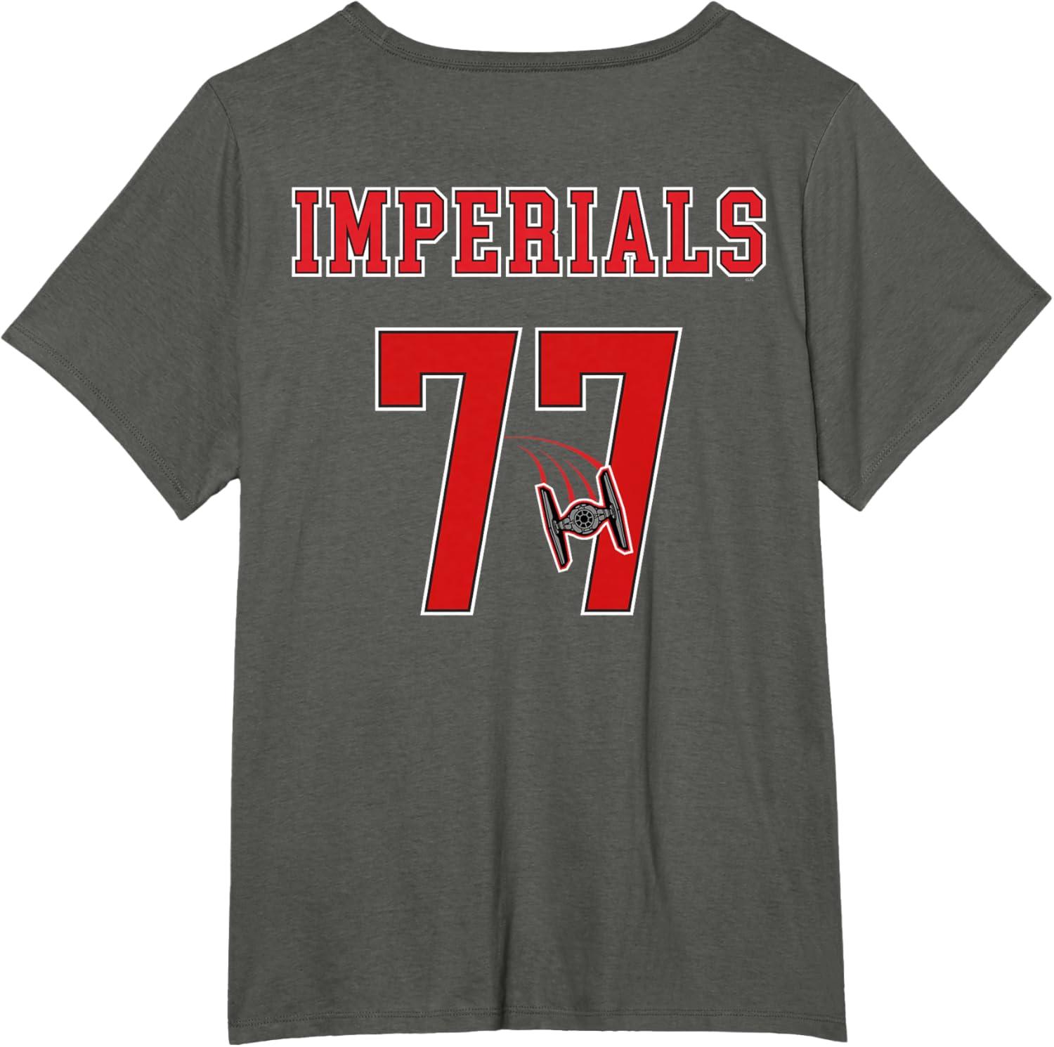 imageStar Wars Darth Vader Imperials 77 Collegiate Team 2Sided TShirtAsphalt Grey