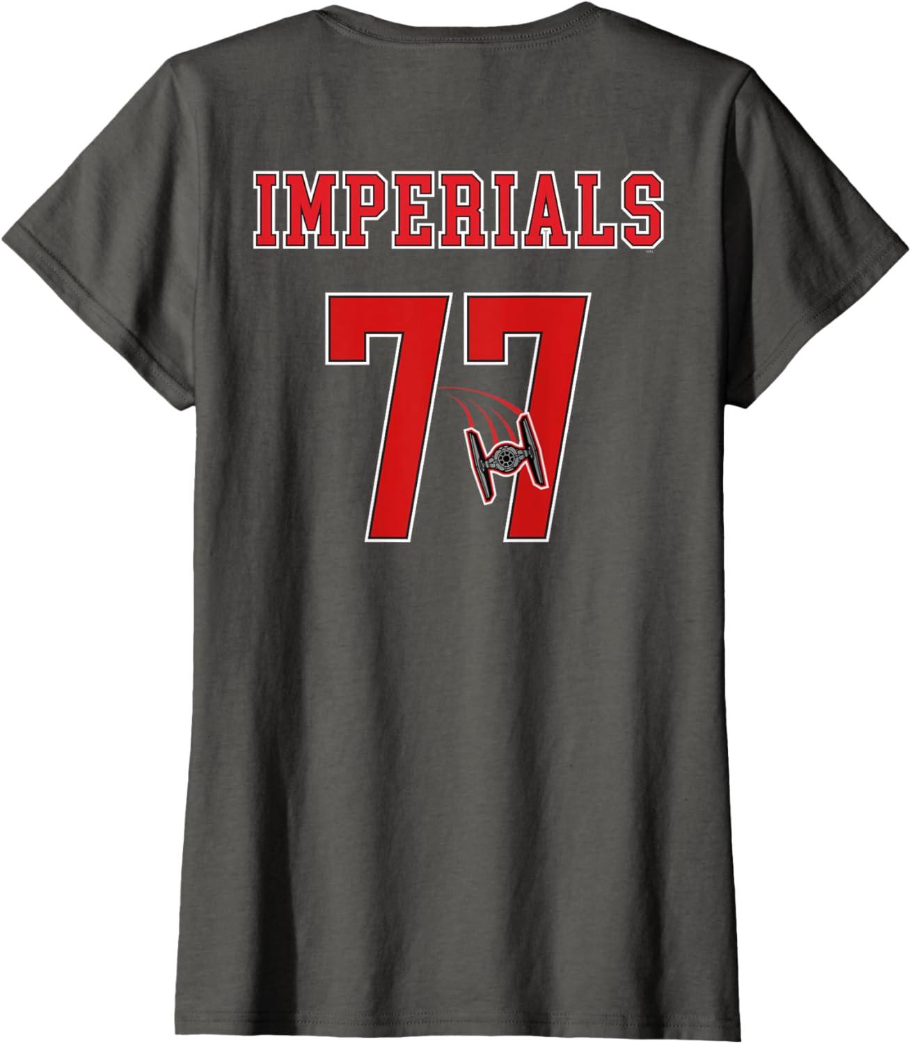 imageStar Wars Darth Vader Imperials 77 Collegiate Team 2Sided TShirtAsphalt Grey
