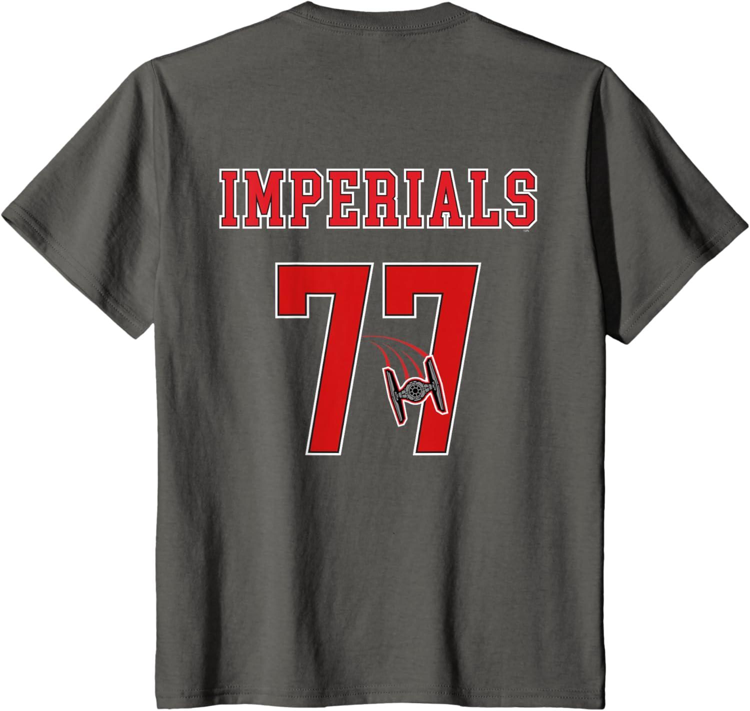 imageStar Wars Darth Vader Imperials 77 Collegiate Team 2Sided TShirtAsphalt Grey