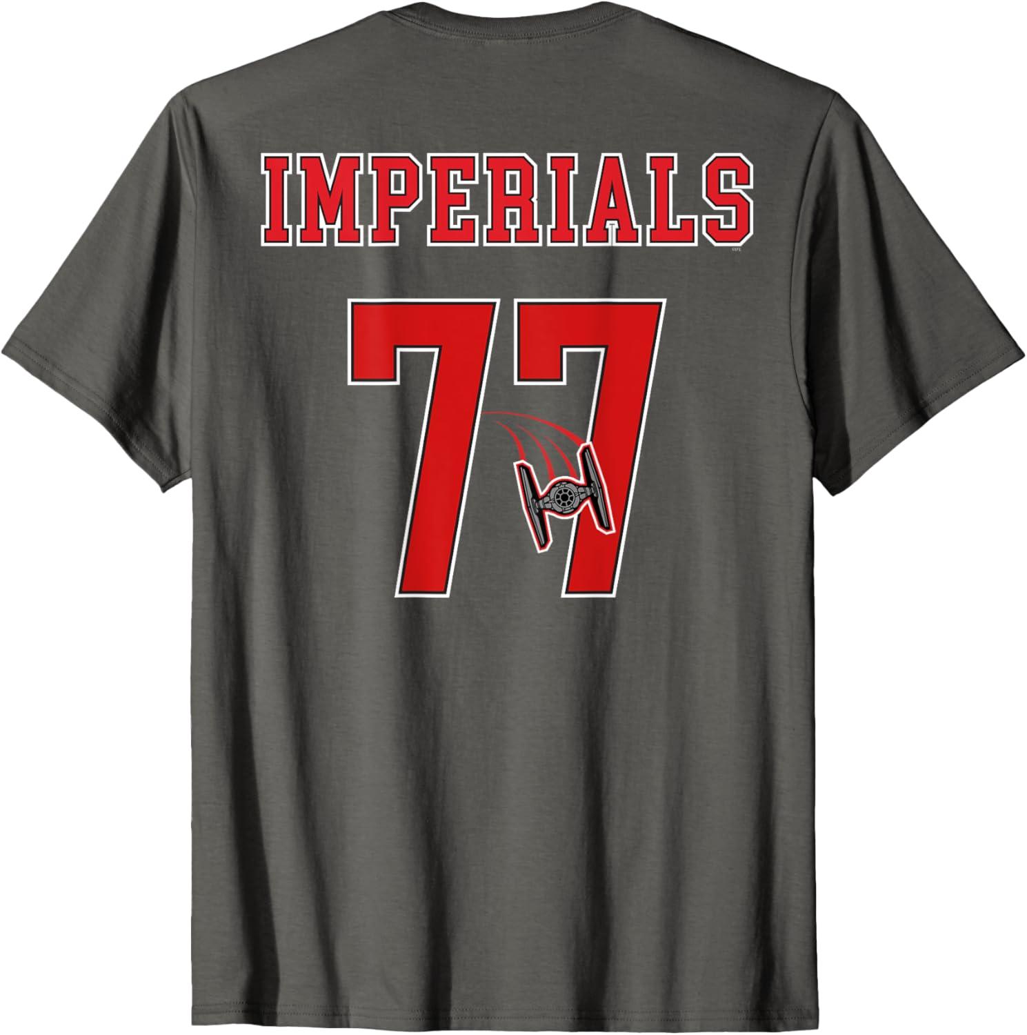 imageStar Wars Darth Vader Imperials 77 Collegiate Team 2Sided TShirtAsphalt Grey