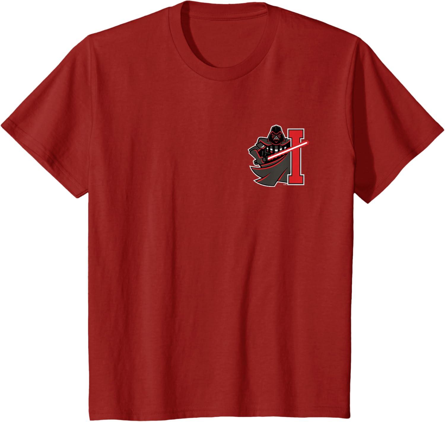imageStar Wars Darth Vader Imperials 77 Collegiate Team 2Sided TShirtCranberry Red