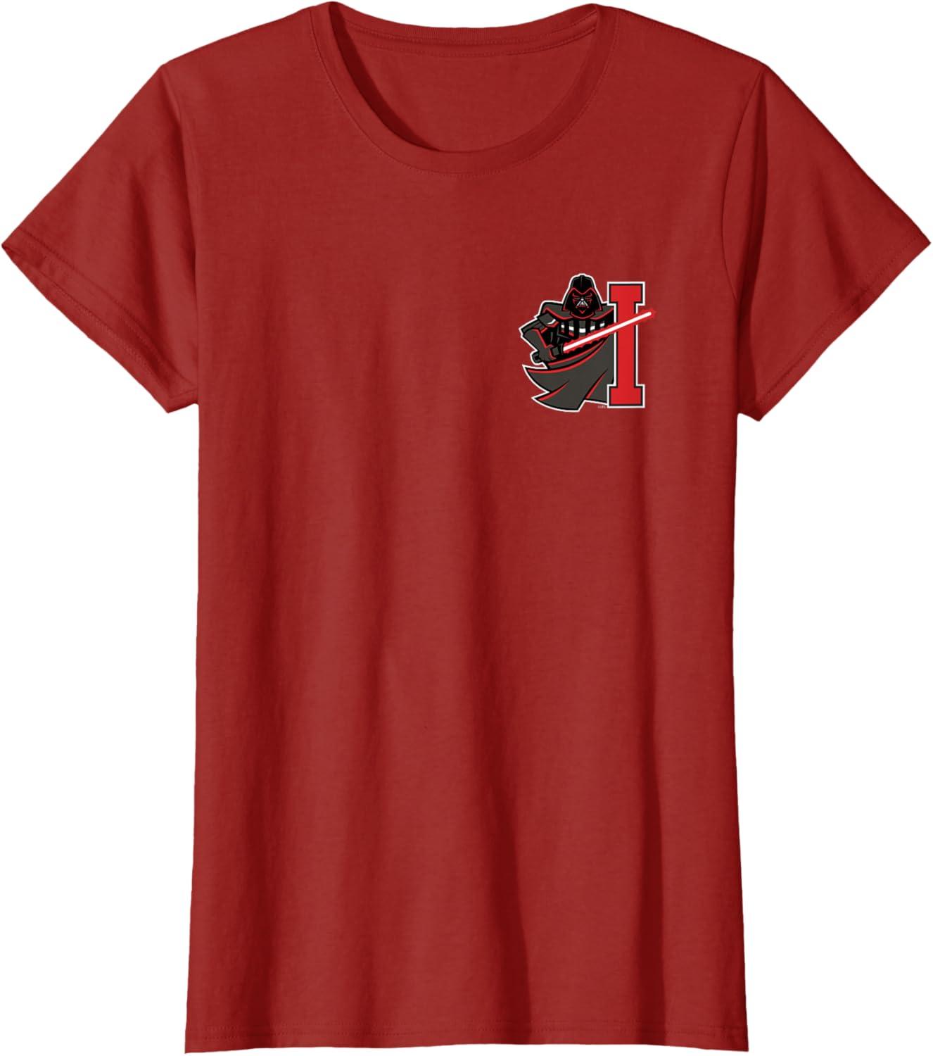 imageStar Wars Darth Vader Imperials 77 Collegiate Team 2Sided TShirtCranberry Red
