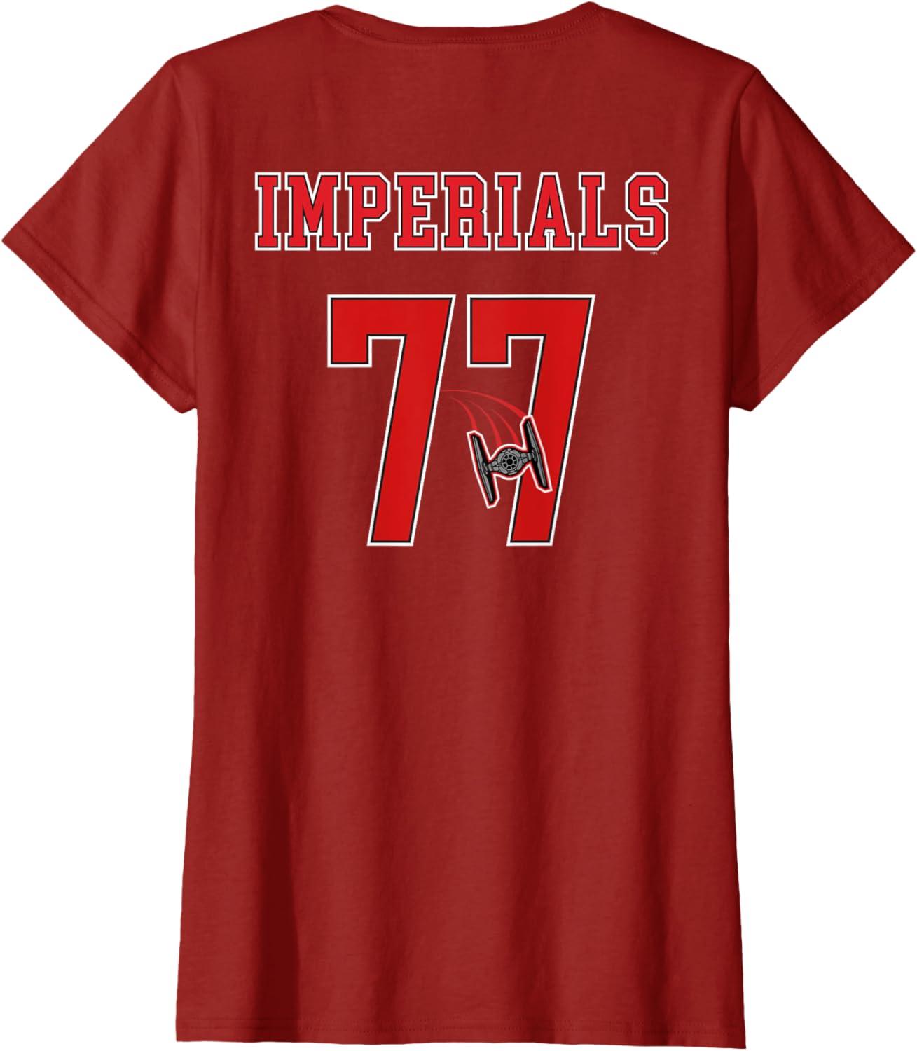imageStar Wars Darth Vader Imperials 77 Collegiate Team 2Sided TShirtCranberry Red