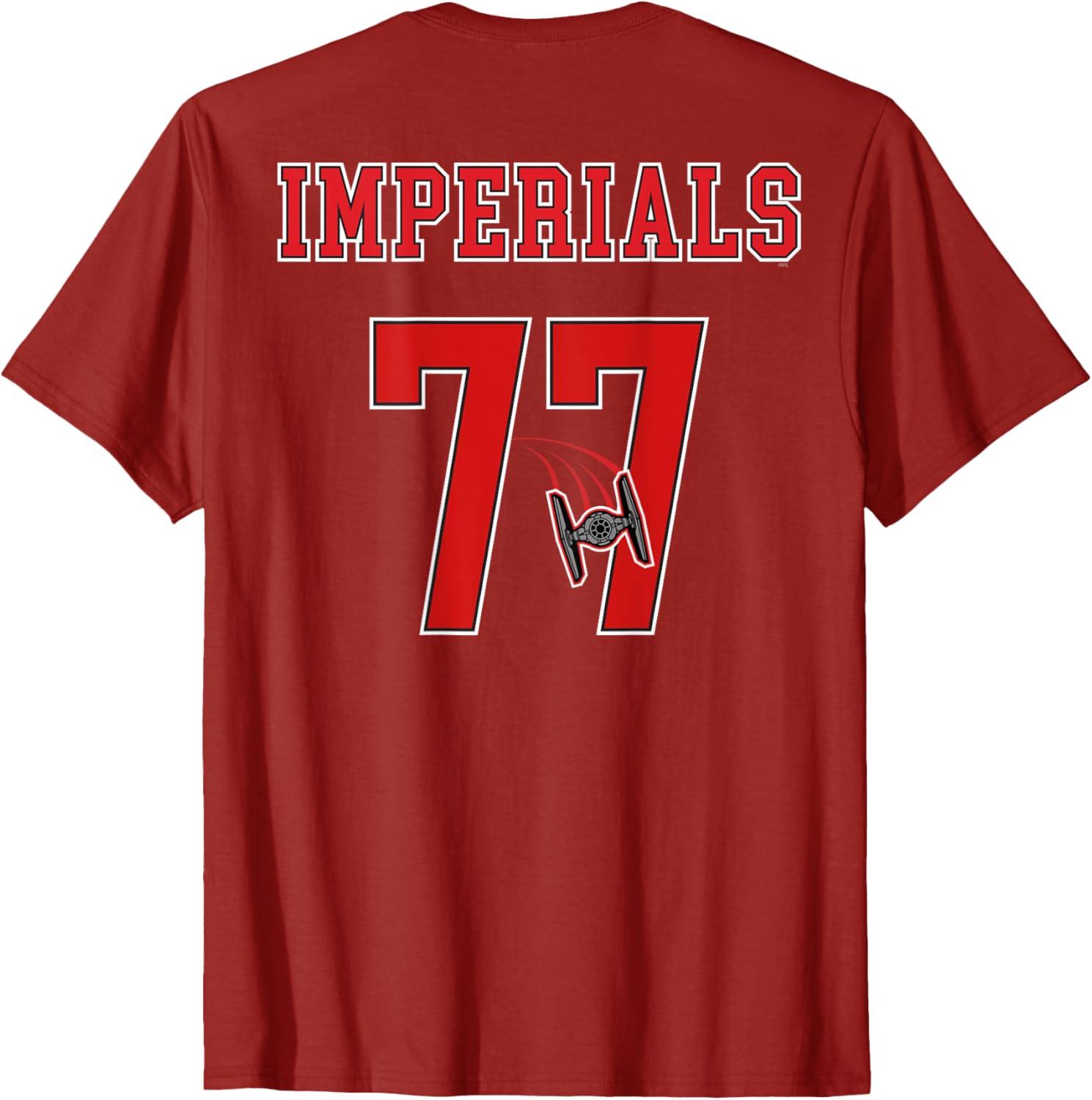 imageStar Wars Darth Vader Imperials 77 Collegiate Team 2Sided TShirtCranberry Red