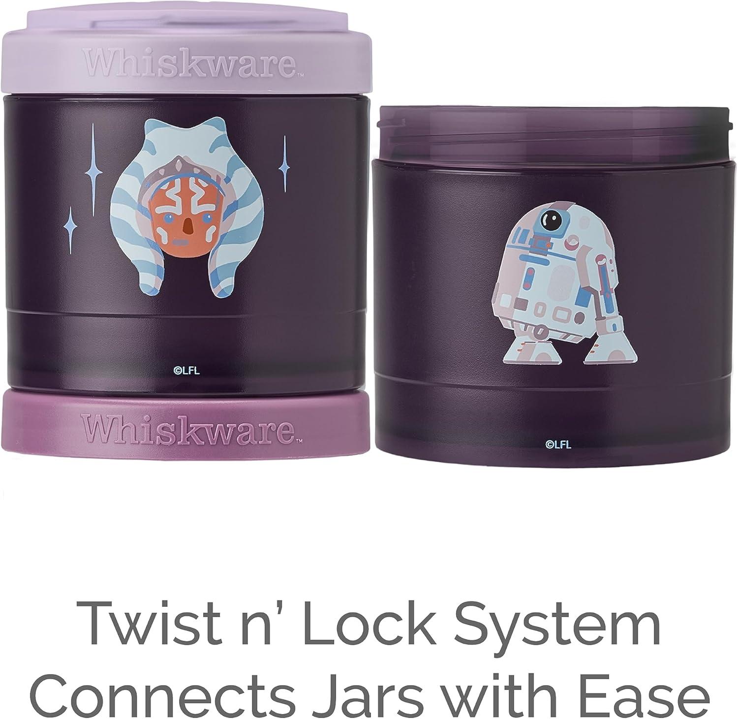 imageWhiskware Star Wars Stackable Snack Containers for Kids and Toddlers 3 Stackable Snack Cups for School or Travel Ashoka and R2D2