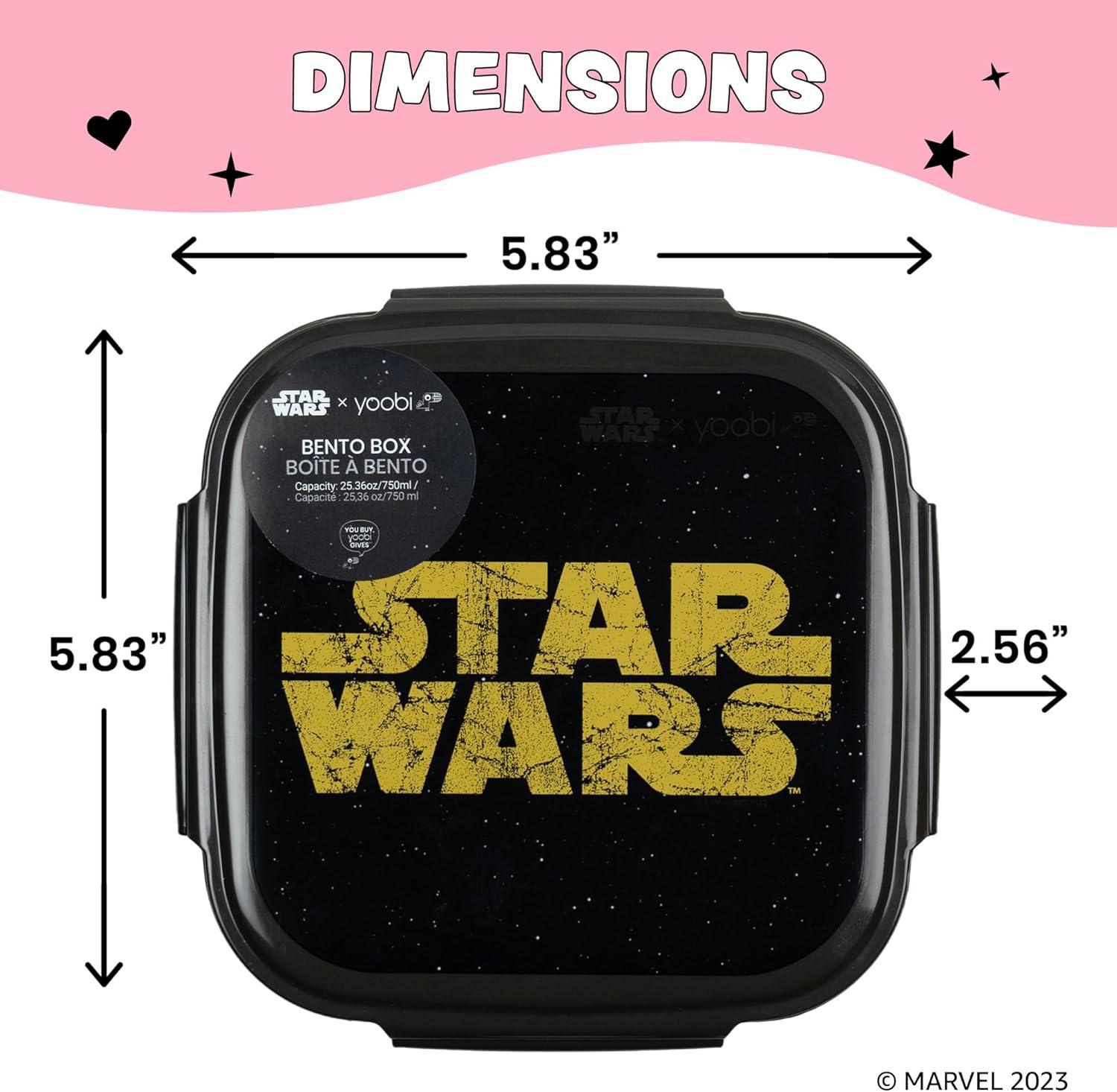 imageYoobi  Star Wars X Classic Black Bento Box and Ice Pack or Kids ampamp Tweens  3 Compartment Lunch Box Dishwasher ampamp Microwave Safe  BPA ampamp PVC Free LeakproofStar Wars