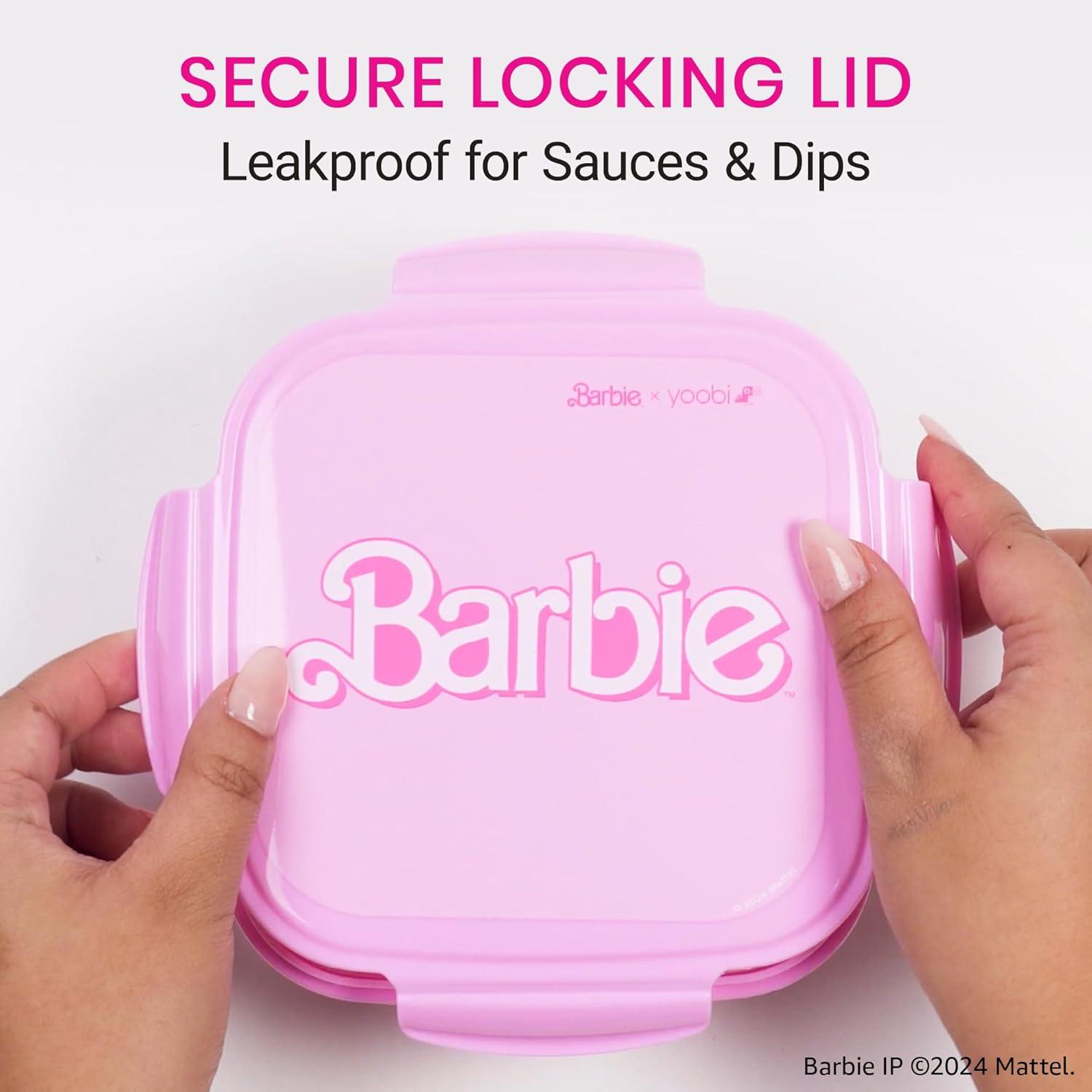 imageYoobi  Star Wars X Classic Black Bento Box and Ice Pack or Kids ampamp Tweens  3 Compartment Lunch Box Dishwasher ampamp Microwave Safe  BPA ampamp PVC Free LeakproofBarbie
