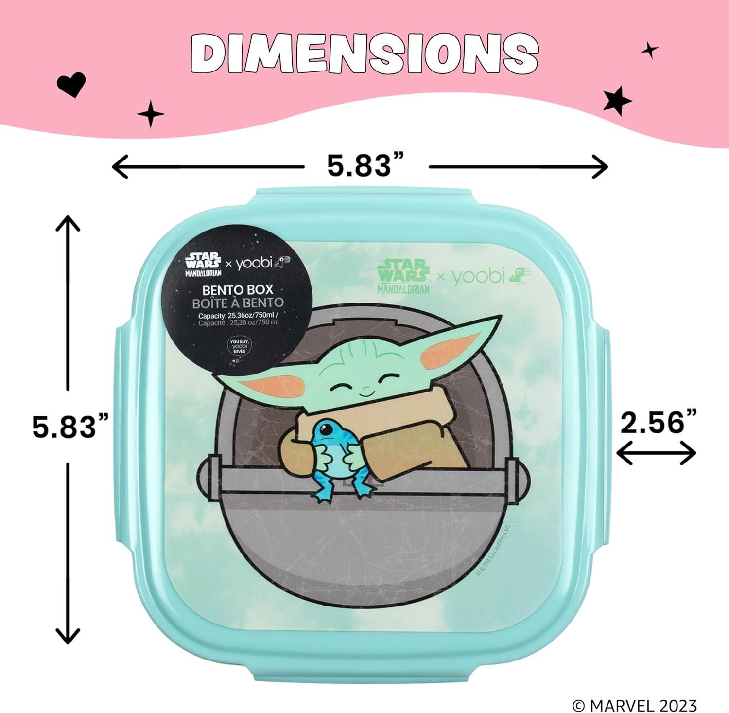imageYoobi  Star Wars X Classic Black Bento Box and Ice Pack or Kids ampamp Tweens  3 Compartment Lunch Box Dishwasher ampamp Microwave Safe  BPA ampamp PVC Free LeakproofStar Wars The Mandalorian