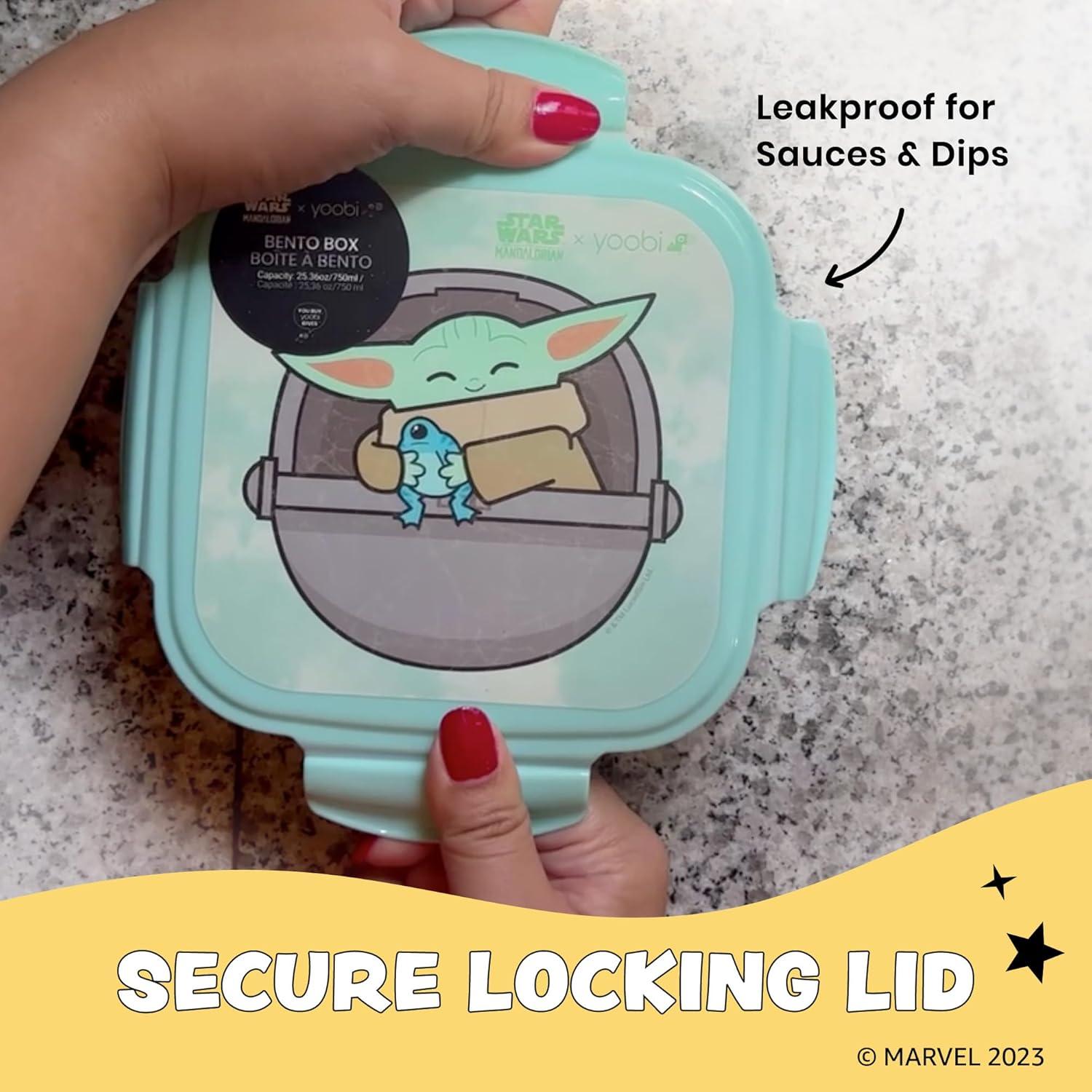 imageYoobi  Star Wars X Classic Black Bento Box and Ice Pack or Kids ampamp Tweens  3 Compartment Lunch Box Dishwasher ampamp Microwave Safe  BPA ampamp PVC Free LeakproofStar Wars The Mandalorian