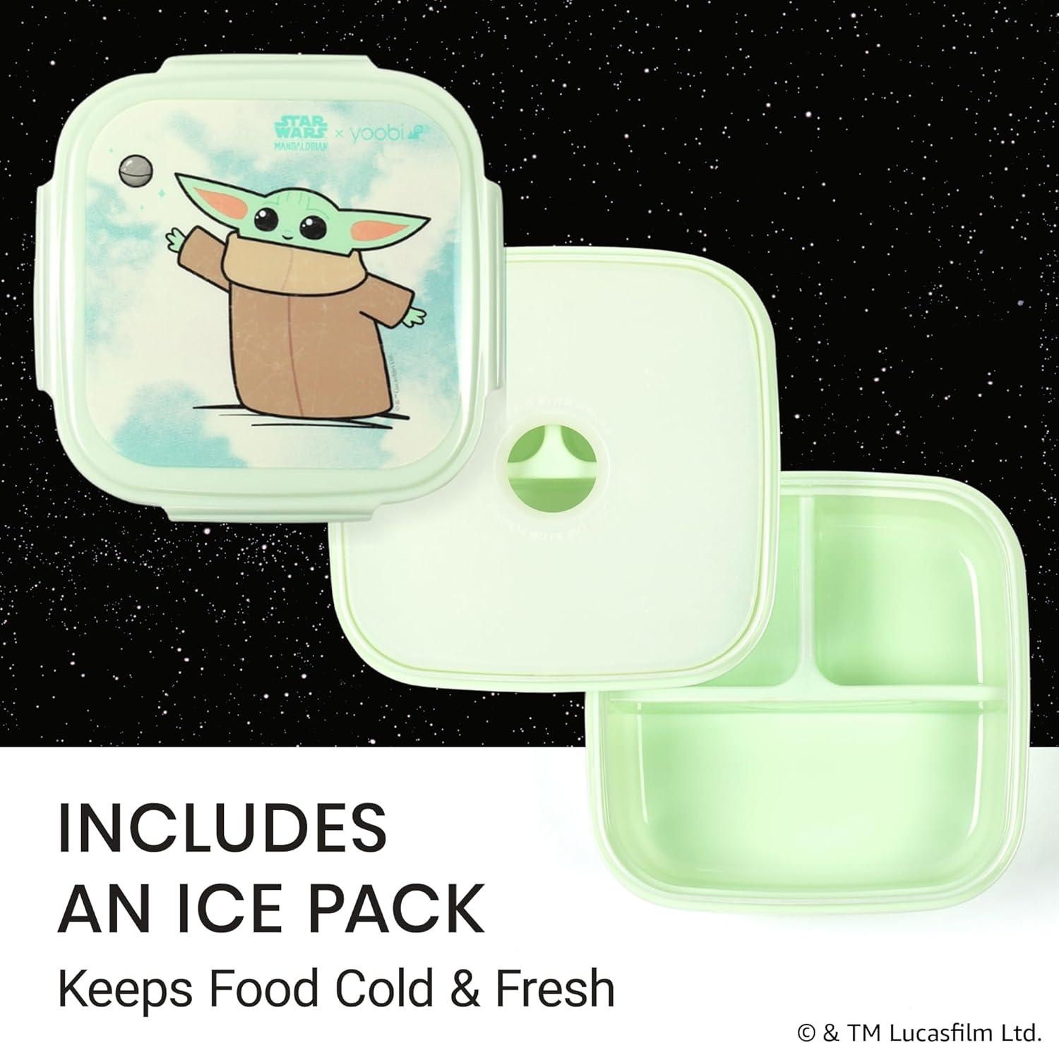 imageYoobi  Star Wars X Classic Black Bento Box and Ice Pack or Kids ampamp Tweens  3 Compartment Lunch Box Dishwasher ampamp Microwave Safe  BPA ampamp PVC Free LeakproofStar Wars Pack of 2