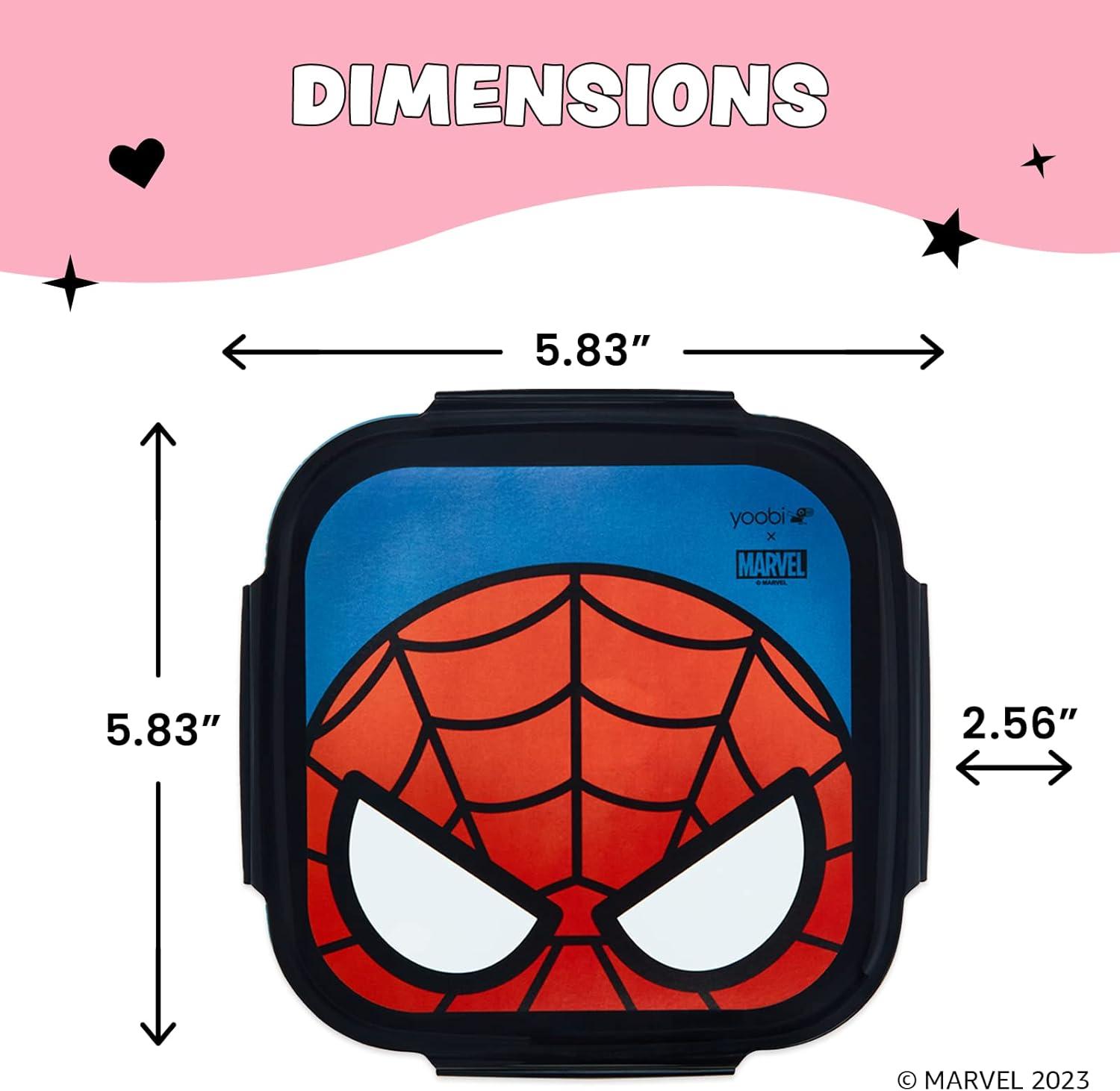 imageYoobi  Star Wars X Classic Black Bento Box and Ice Pack or Kids ampamp Tweens  3 Compartment Lunch Box Dishwasher ampamp Microwave Safe  BPA ampamp PVC Free LeakproofSpider Man