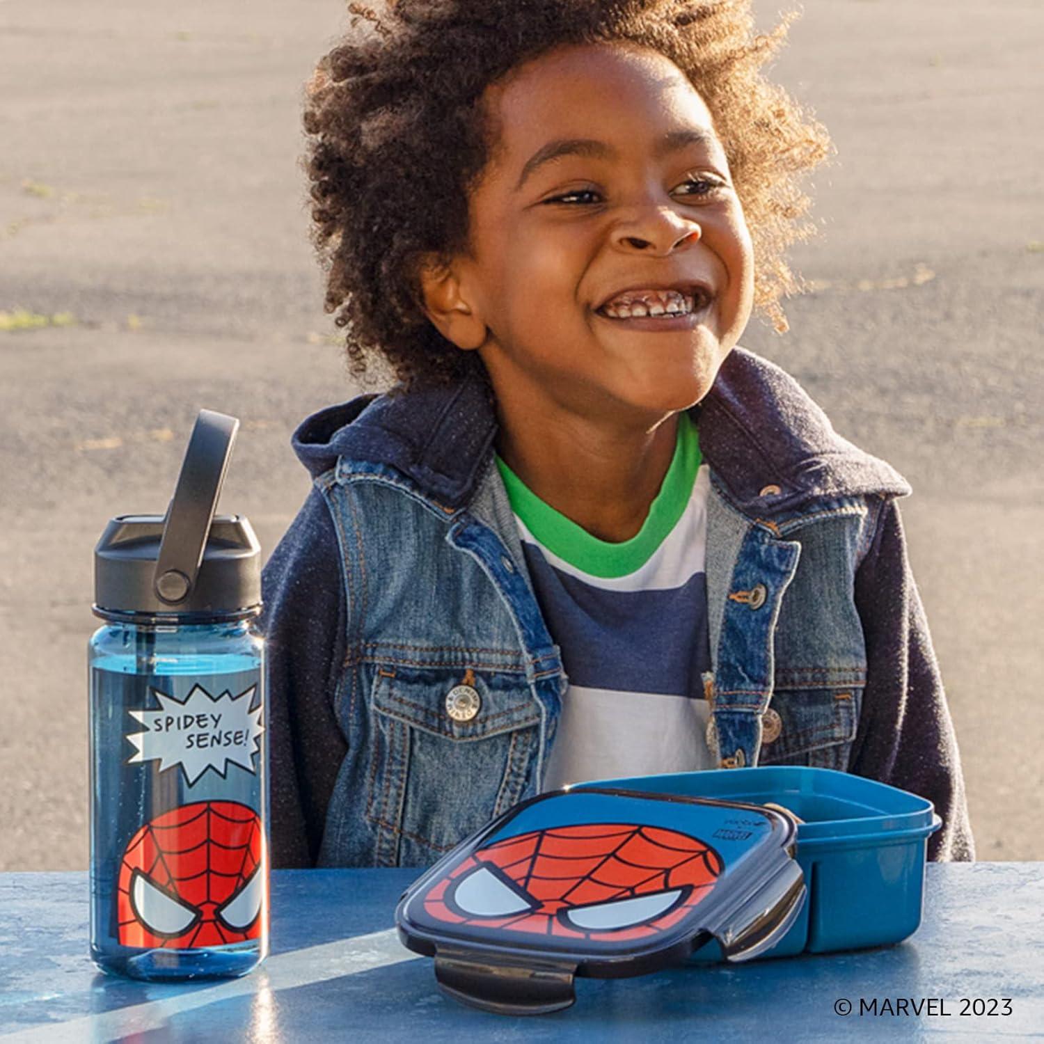 imageYoobi  Star Wars X Classic Black Bento Box and Ice Pack or Kids ampamp Tweens  3 Compartment Lunch Box Dishwasher ampamp Microwave Safe  BPA ampamp PVC Free LeakproofSpider Man