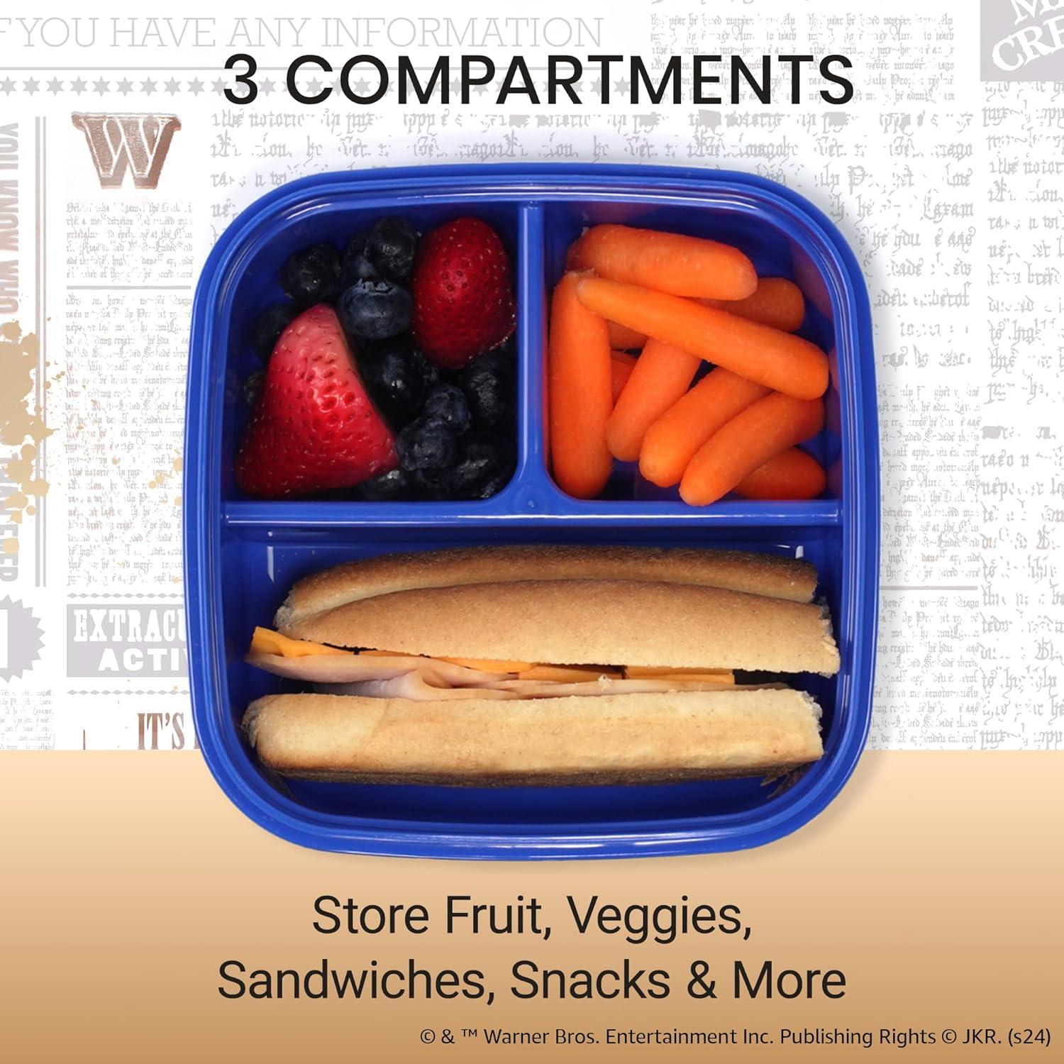 imageYoobi  Star Wars X Classic Black Bento Box and Ice Pack or Kids ampamp Tweens  3 Compartment Lunch Box Dishwasher ampamp Microwave Safe  BPA ampamp PVC Free LeakproofHedwig
