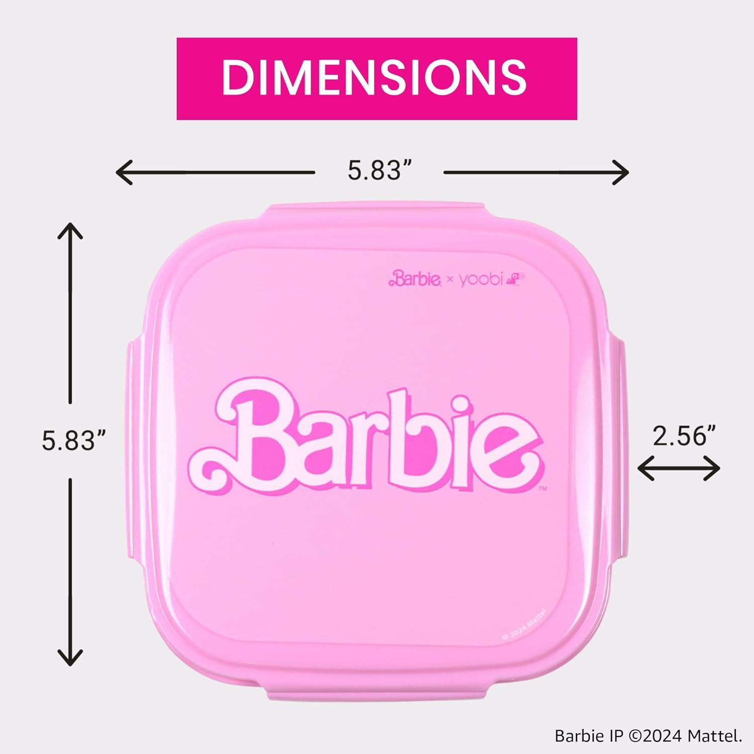 imageYoobi  Star Wars X Classic Black Bento Box and Ice Pack or Kids ampamp Tweens  3 Compartment Lunch Box Dishwasher ampamp Microwave Safe  BPA ampamp PVC Free LeakproofBarbie