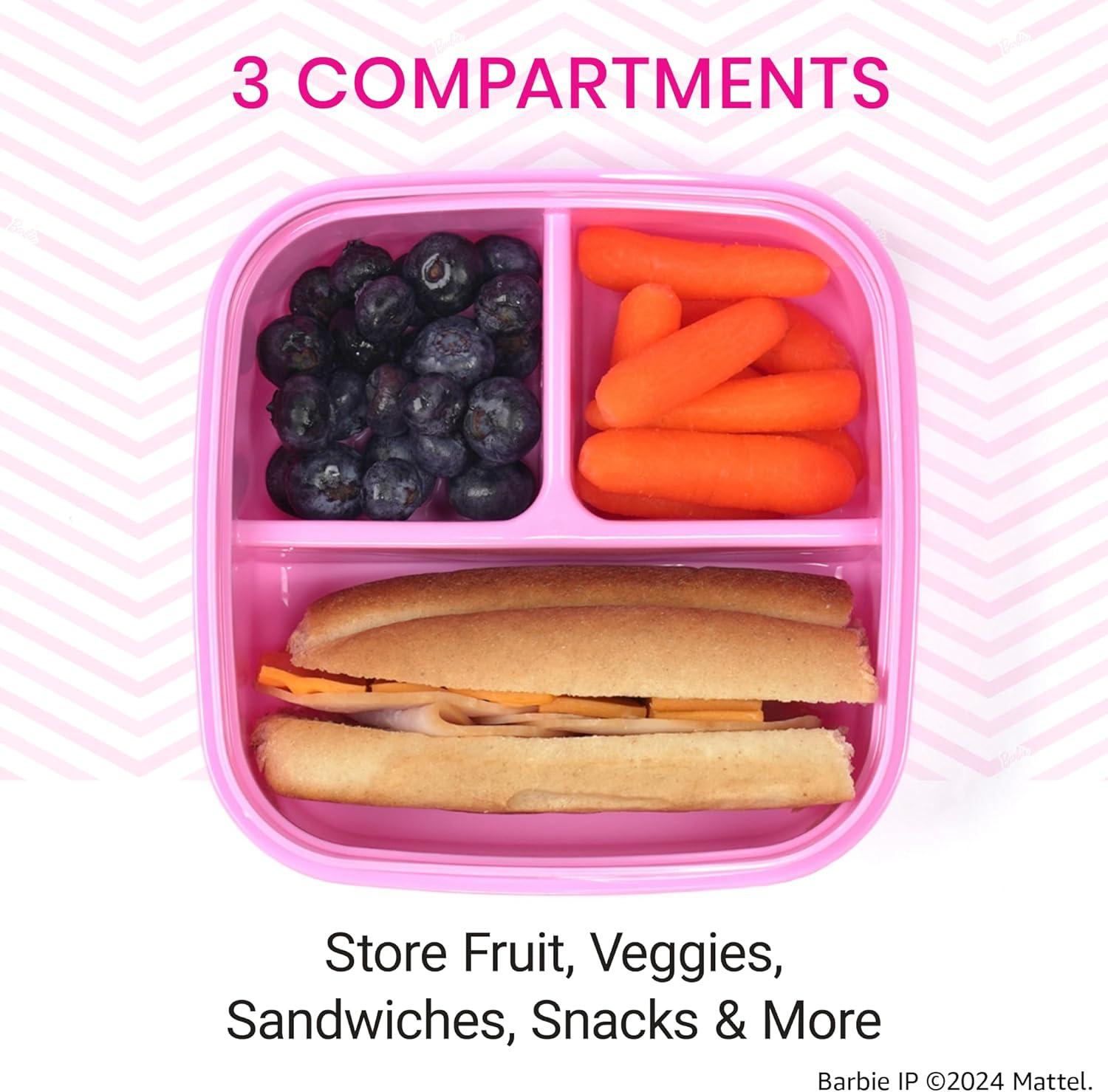 imageYoobi  Star Wars X Classic Black Bento Box and Ice Pack or Kids ampamp Tweens  3 Compartment Lunch Box Dishwasher ampamp Microwave Safe  BPA ampamp PVC Free LeakproofBarbie