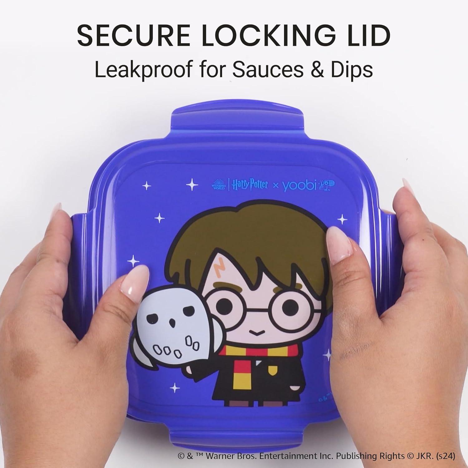imageYoobi  Star Wars X Classic Black Bento Box and Ice Pack or Kids ampamp Tweens  3 Compartment Lunch Box Dishwasher ampamp Microwave Safe  BPA ampamp PVC Free LeakproofHedwig