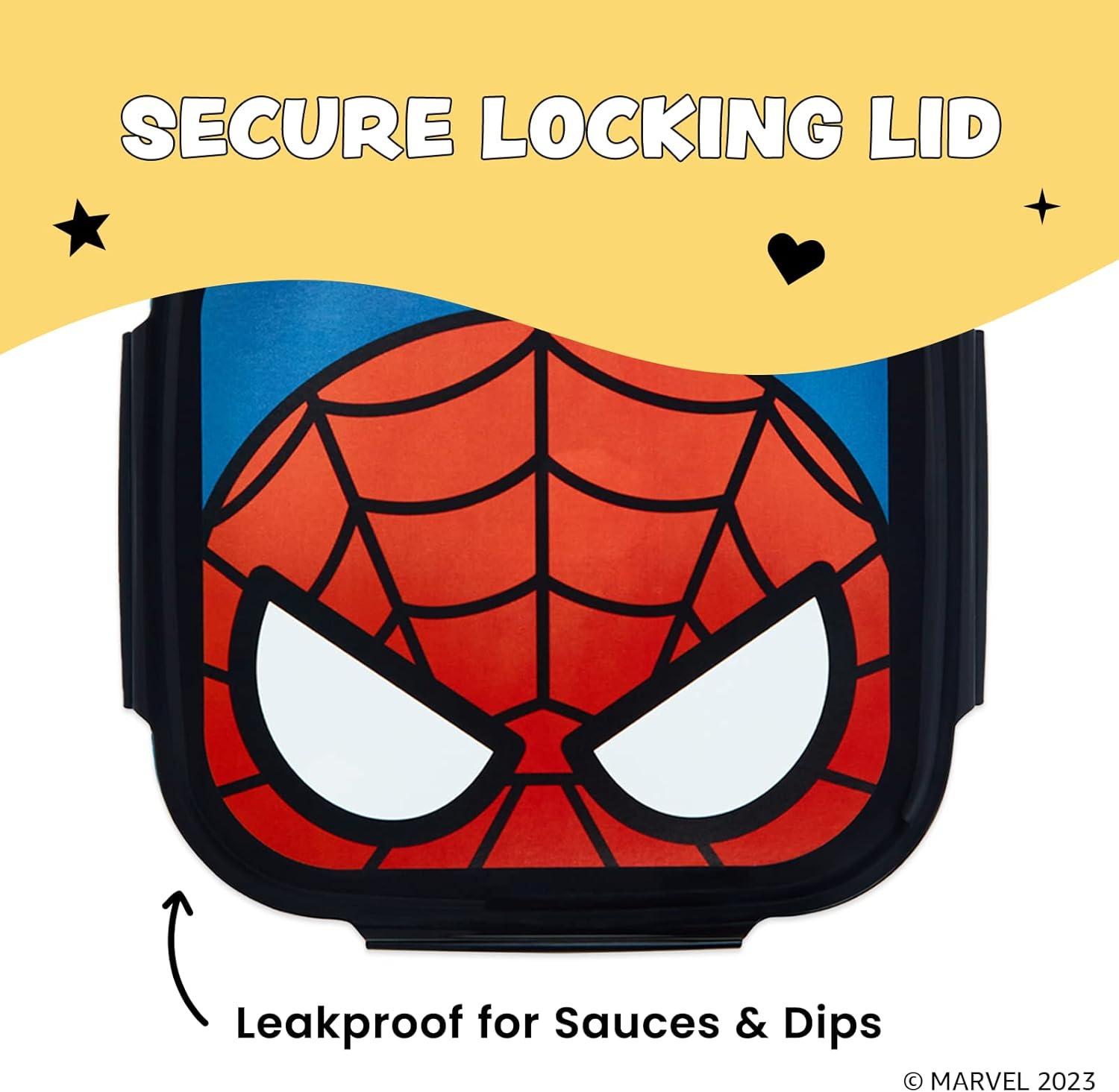 imageYoobi  Star Wars X Classic Black Bento Box and Ice Pack or Kids ampamp Tweens  3 Compartment Lunch Box Dishwasher ampamp Microwave Safe  BPA ampamp PVC Free LeakproofSpider Man