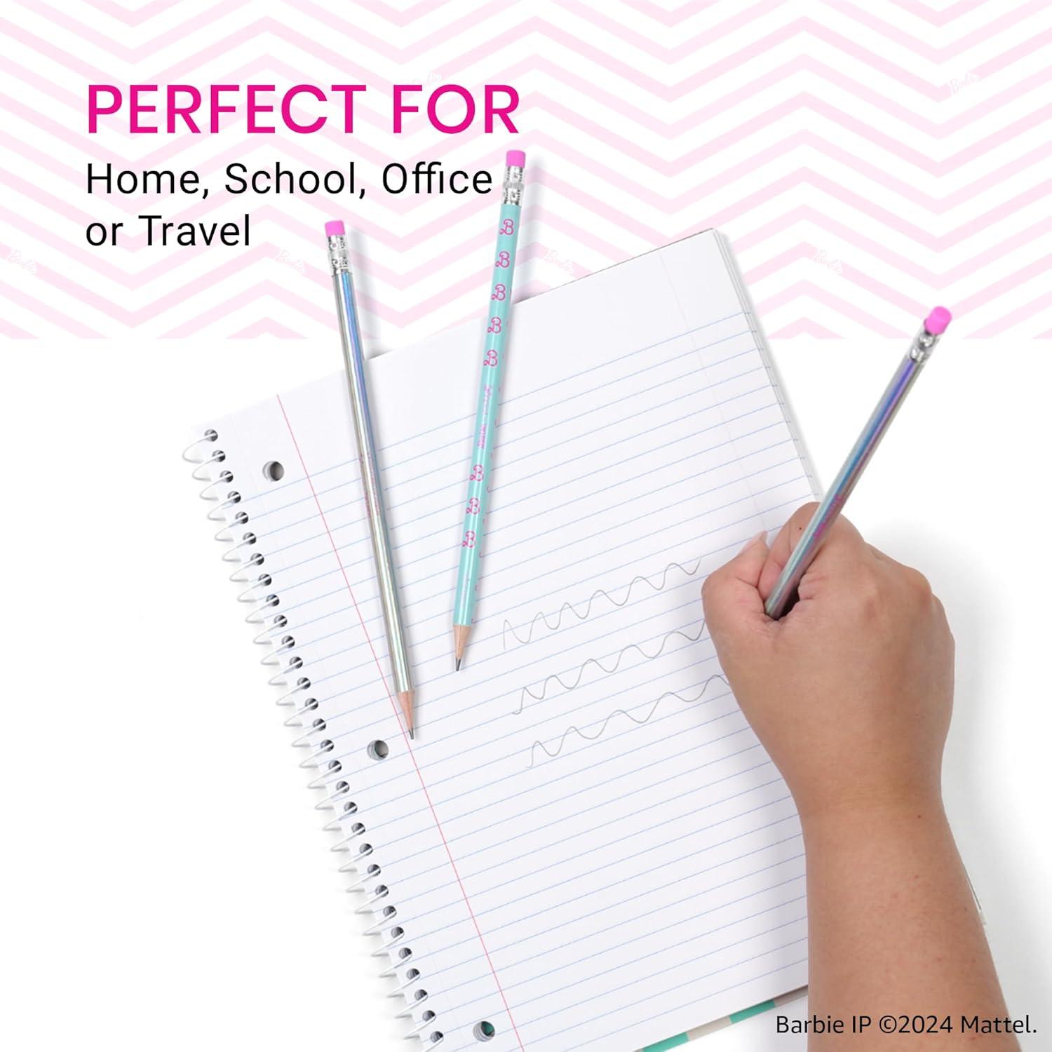 imageYoobi Star Wars X 2 Pencils  PreSharpened Green ampamp Teal Pencils with Erasers featuring Grogu  Fun Addition for Kids ampamp Adults  2 Packs of 24Barbie