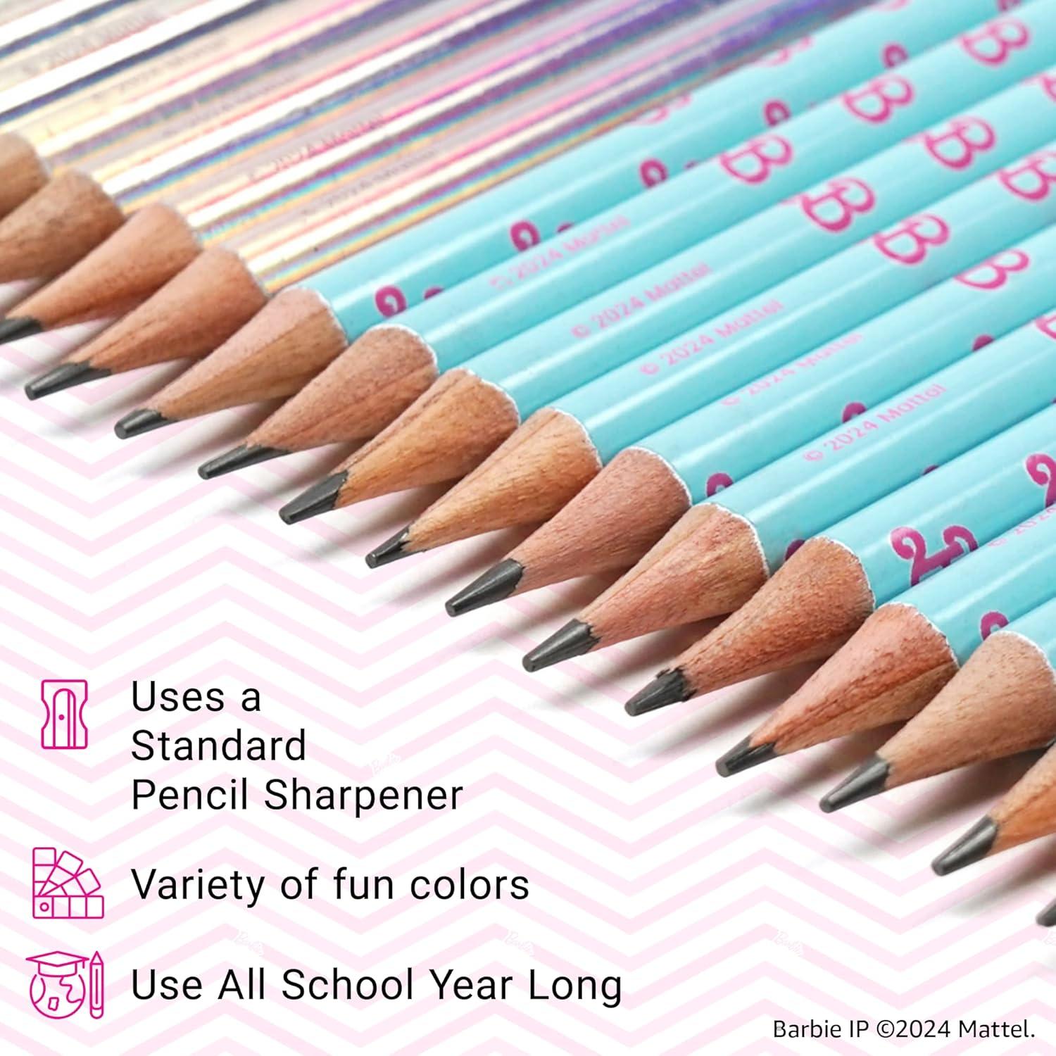 imageYoobi Star Wars X 2 Pencils  PreSharpened Green ampamp Teal Pencils with Erasers featuring Grogu  Fun Addition for Kids ampamp Adults  2 Packs of 24Barbie