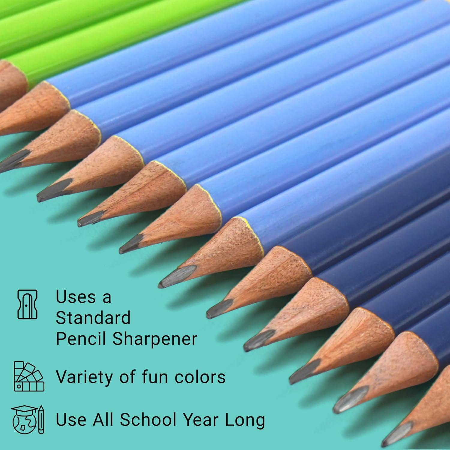imageYoobi Star Wars X 2 Pencils  PreSharpened Green ampamp Teal Pencils with Erasers featuring Grogu  Fun Addition for Kids ampamp Adults  2 Packs of 24Color Block