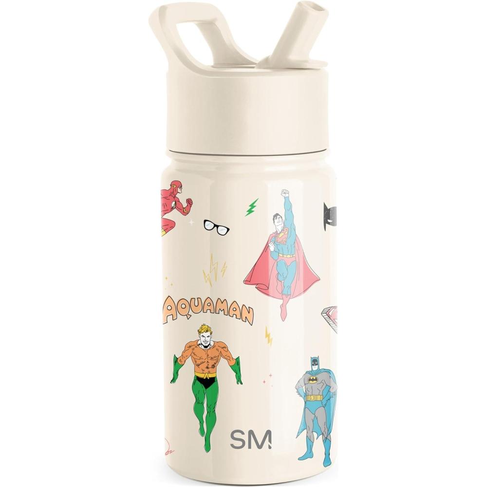 imageSimple Modern Kids Summit Water Bottle with Straw Lid  Star Wars R2D2 14oz Stainless Steel Cup Insulated Tumbler for Toddlers Boys School  R2D2DC Comics Super Hero Boys