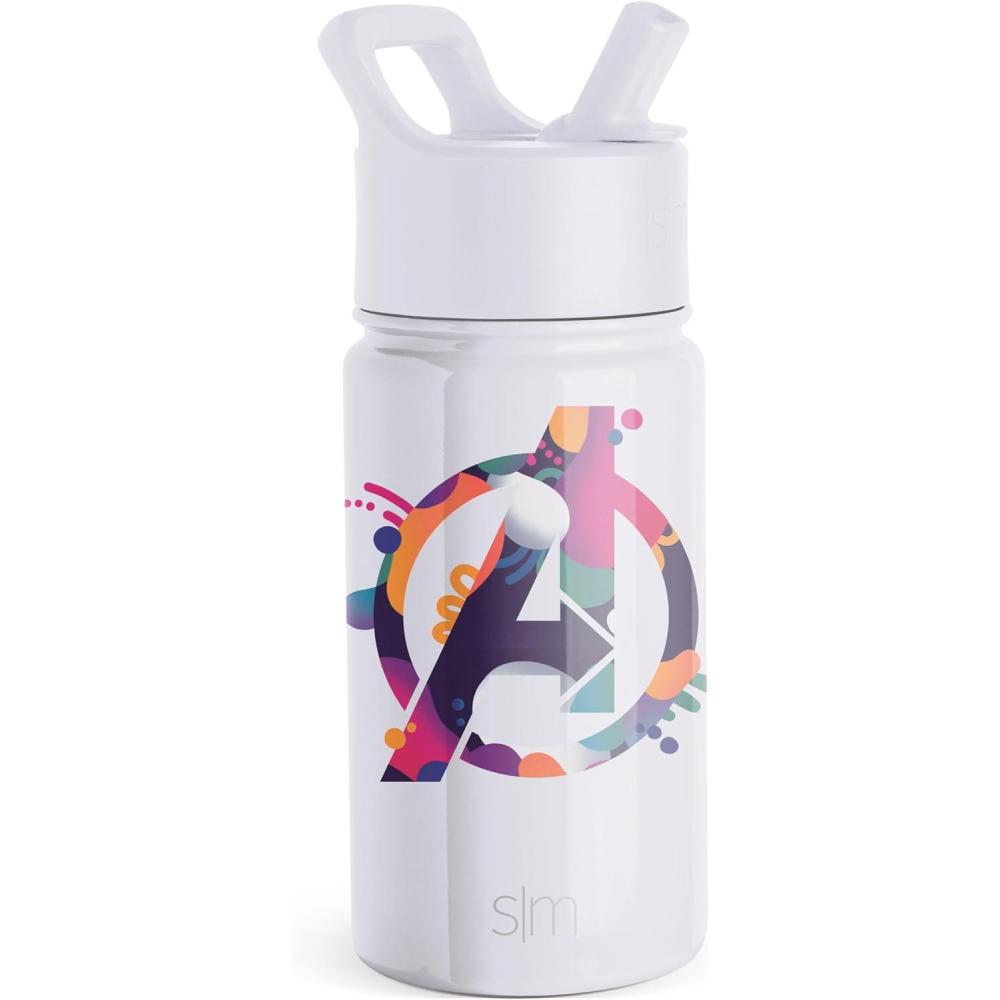 imageSimple Modern Kids Summit Water Bottle with Straw Lid  Star Wars R2D2 14oz Stainless Steel Cup Insulated Tumbler for Toddlers Boys School  R2D2MarvelAvengers Assemble