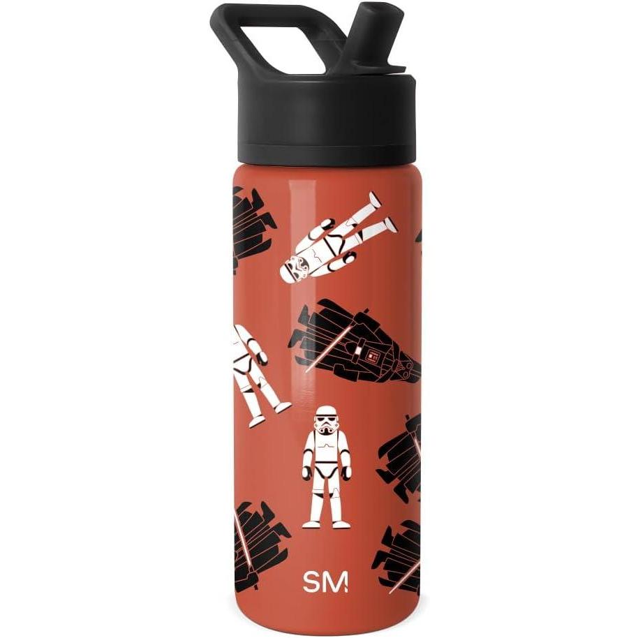 imageSimple Modern Kids Summit Water Bottle with Straw Lid  Star Wars R2D2 14oz Stainless Steel Cup Insulated Tumbler for Toddlers Boys School  R2D2Star Wars Here Comes Trouble