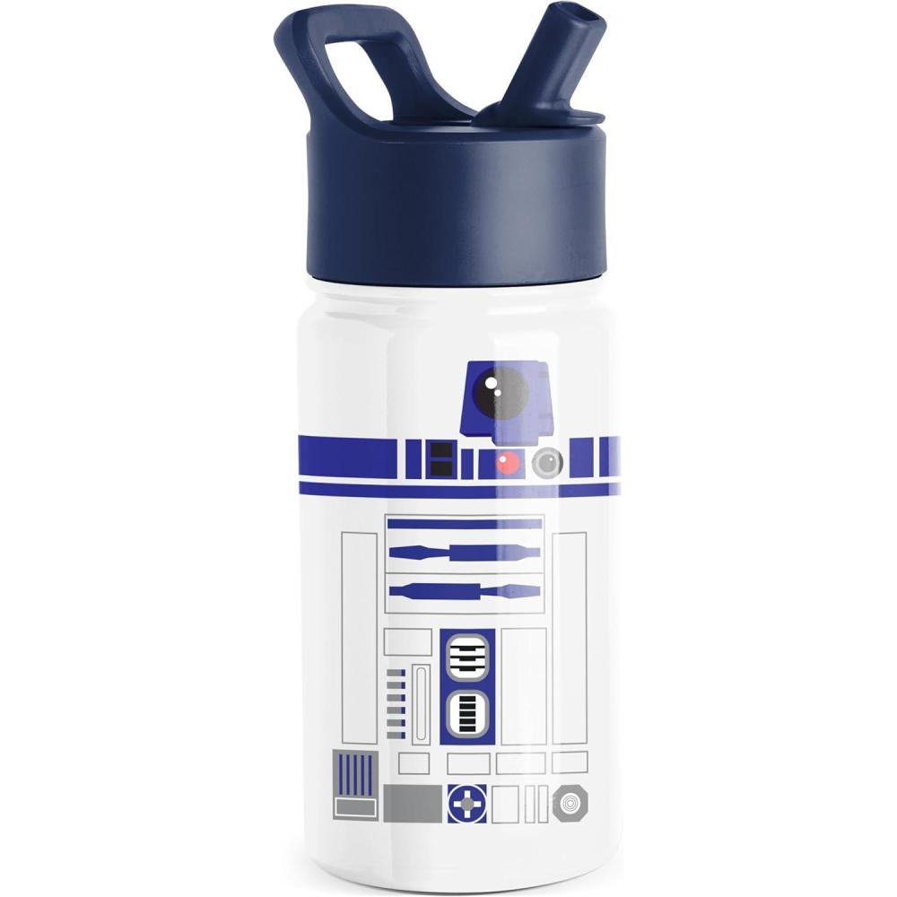 imageSimple Modern Kids Summit Water Bottle with Straw Lid  Star Wars R2D2 14oz Stainless Steel Cup Insulated Tumbler for Toddlers Boys School  R2D2Star WarsR2D2