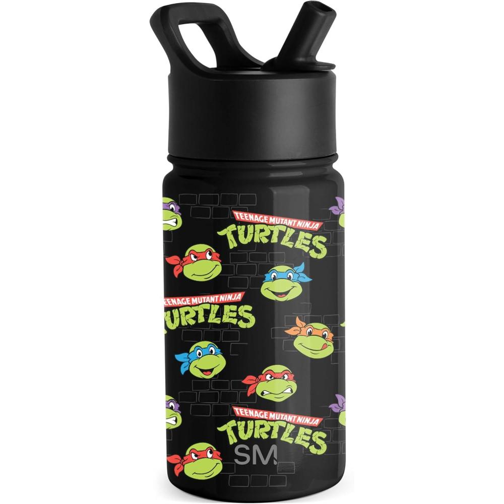 imageSimple Modern Kids Summit Water Bottle with Straw Lid  Star Wars R2D2 14oz Stainless Steel Cup Insulated Tumbler for Toddlers Boys School  R2D2TMNT Turtles Unite